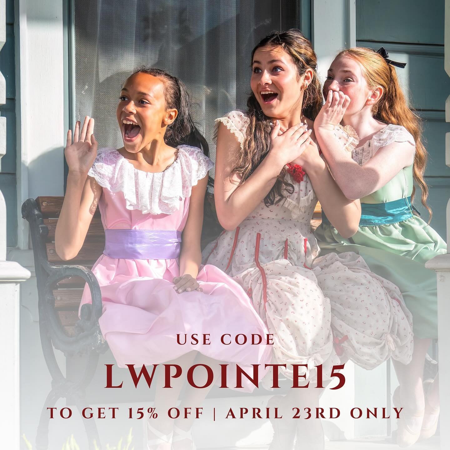 Have you heard??? 👩&zwj;👩&zwj;👧&zwj;👧✨

INTERNATIONAL POINTE SHOE DAY 🩰 is Tuesday, April 23rd! 

In honor of this very special day, we will be offering 15% OFF tickets to our Spring Immersive Experience 🌸 with code LWPOINTE15. This is a LIMITE