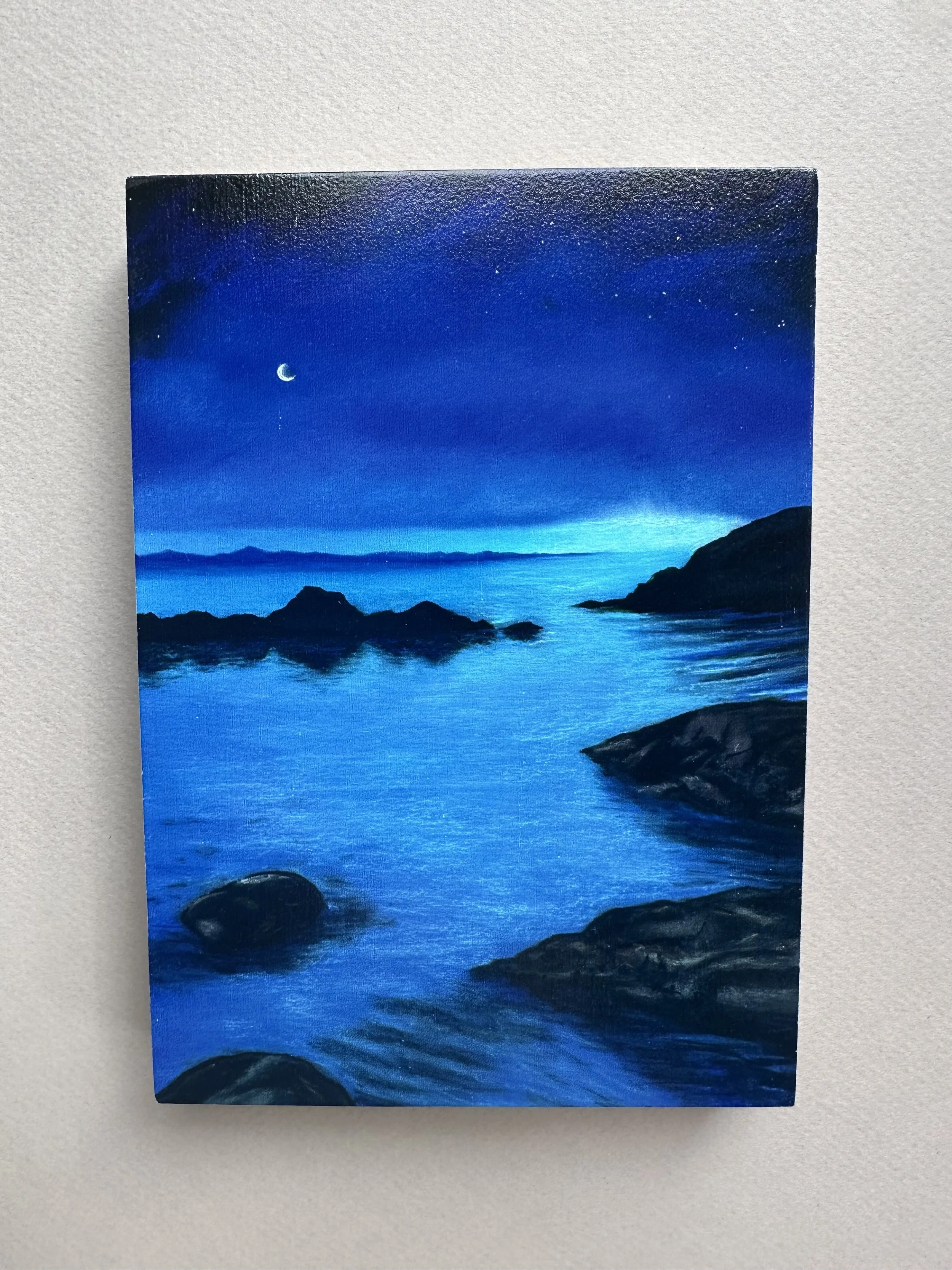 In the Gloaming, Point Bonita Wood Panel Print