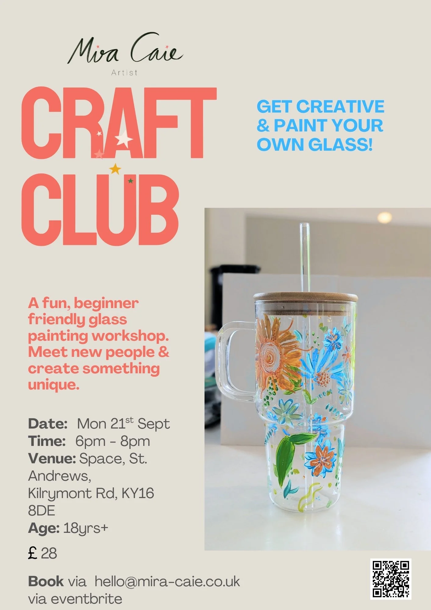 * Craft Club * -                       Paint your own glass