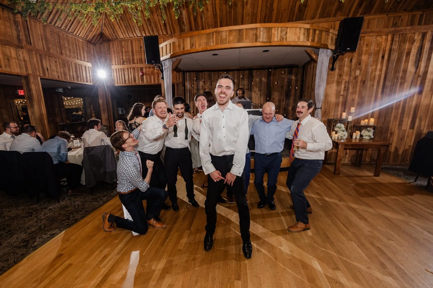 When the groom puts on his own boy band concert with his boys in the middle of his reception..