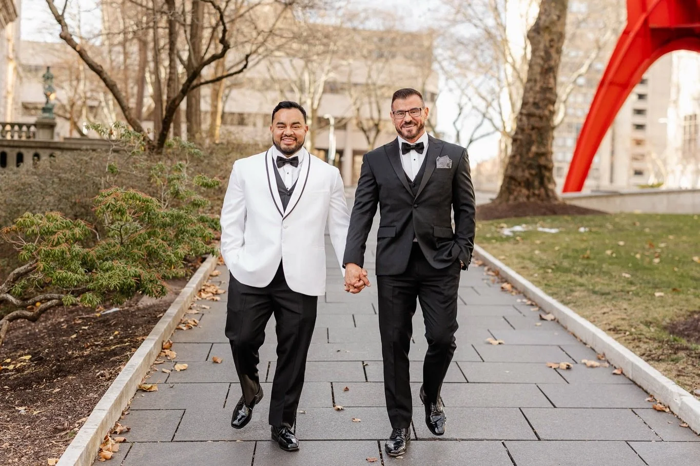 These two were such a vibe together. So classy, intentional, and timeless with the monochrome suits.