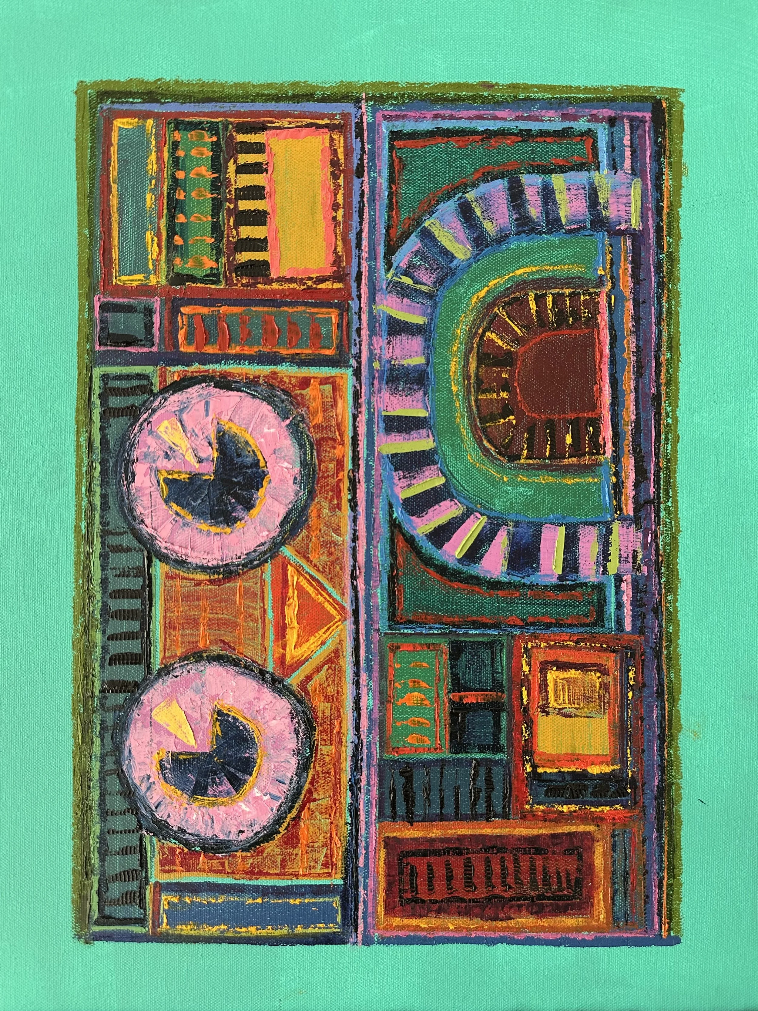  Junk Drawer of Dimesions, 2025  
Oil & acrylic on canvas, NFS