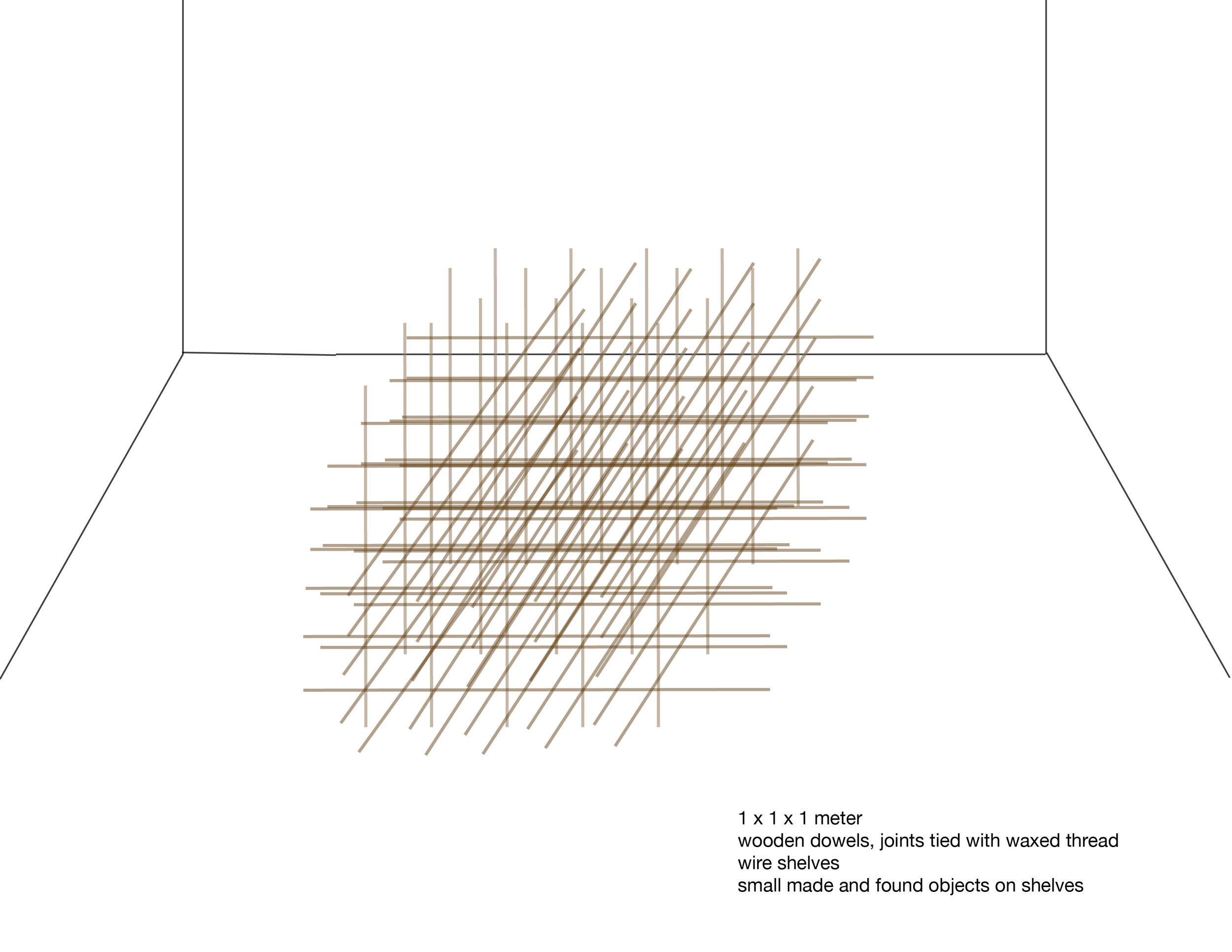 Kelly M O’Brien, One Meter Quadrat, artist sketch for sculpture ©2021