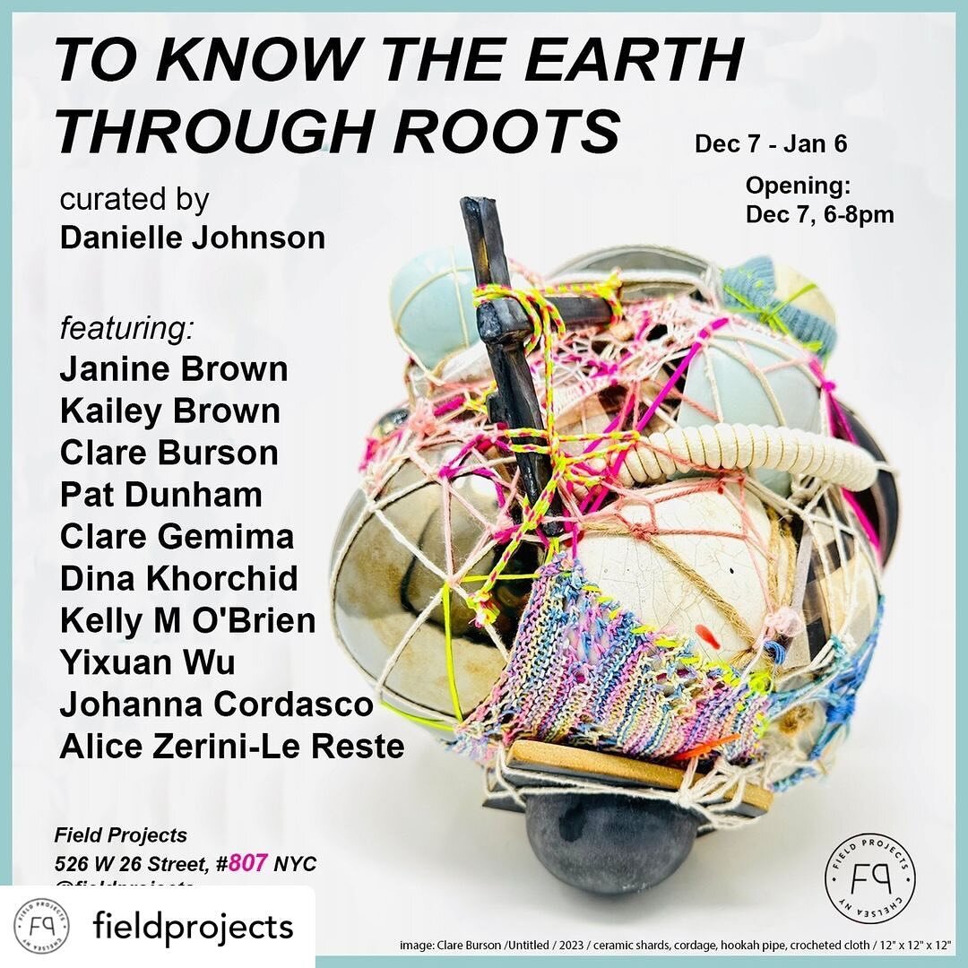 Posted @withregram &bull; @fieldprojects TO KNOW THE EARTH THROUGH ROOTS⁠
Curated by Danielle Johnson⁠
⁠
Artist Reception: Dec 7, 6-8pm⁠
Dates: Dec 7 - Jan 6, 2023⁠
⁠
Featuring: ⁠
Janine Brown @kaileymackenziebrown , Kailey Brown @kaileymackenziebrow