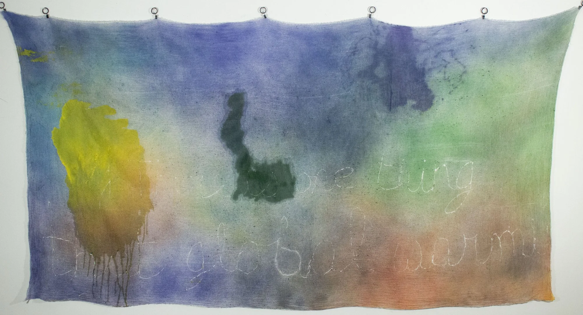  Hovey Brock.  The One Thing . Ethically sourced acrylics on cheesecloth. 11' x 62"  2026 