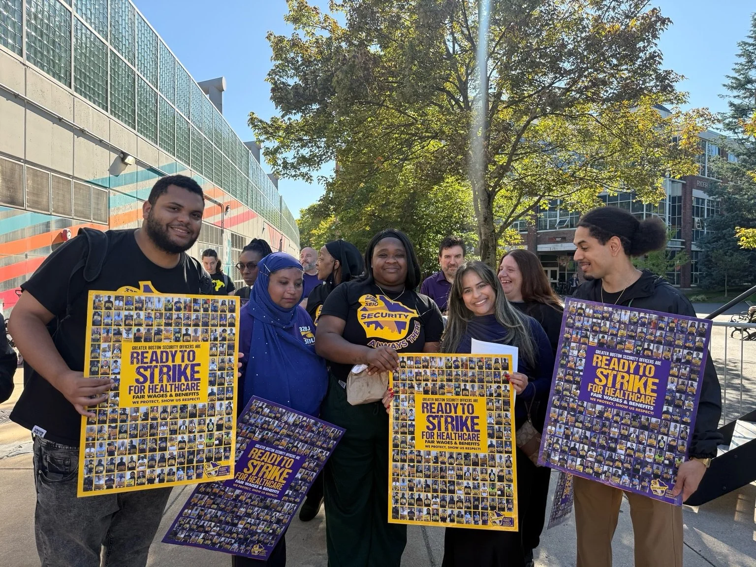This week, we joined 32BJ SEIU and Northeast Security officers outside Northeastern University as they rallied for a fair contract and the comprehensive healthcare coverage they deserve.

These officers work hard every day to keep campus communities 