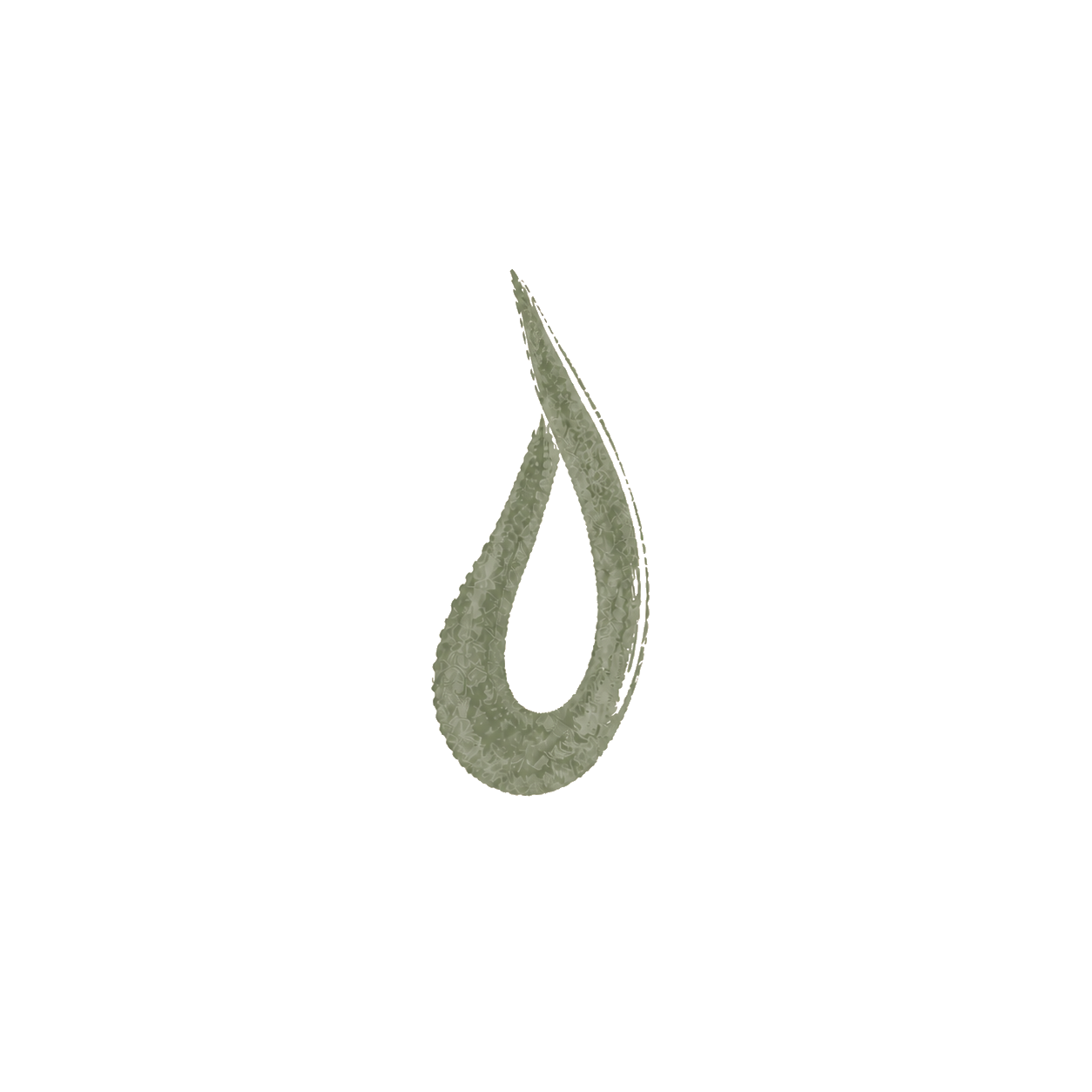 A gold pendant necklace with a teardrop-shaped charm suspended from a chain, resting on a flat surface.