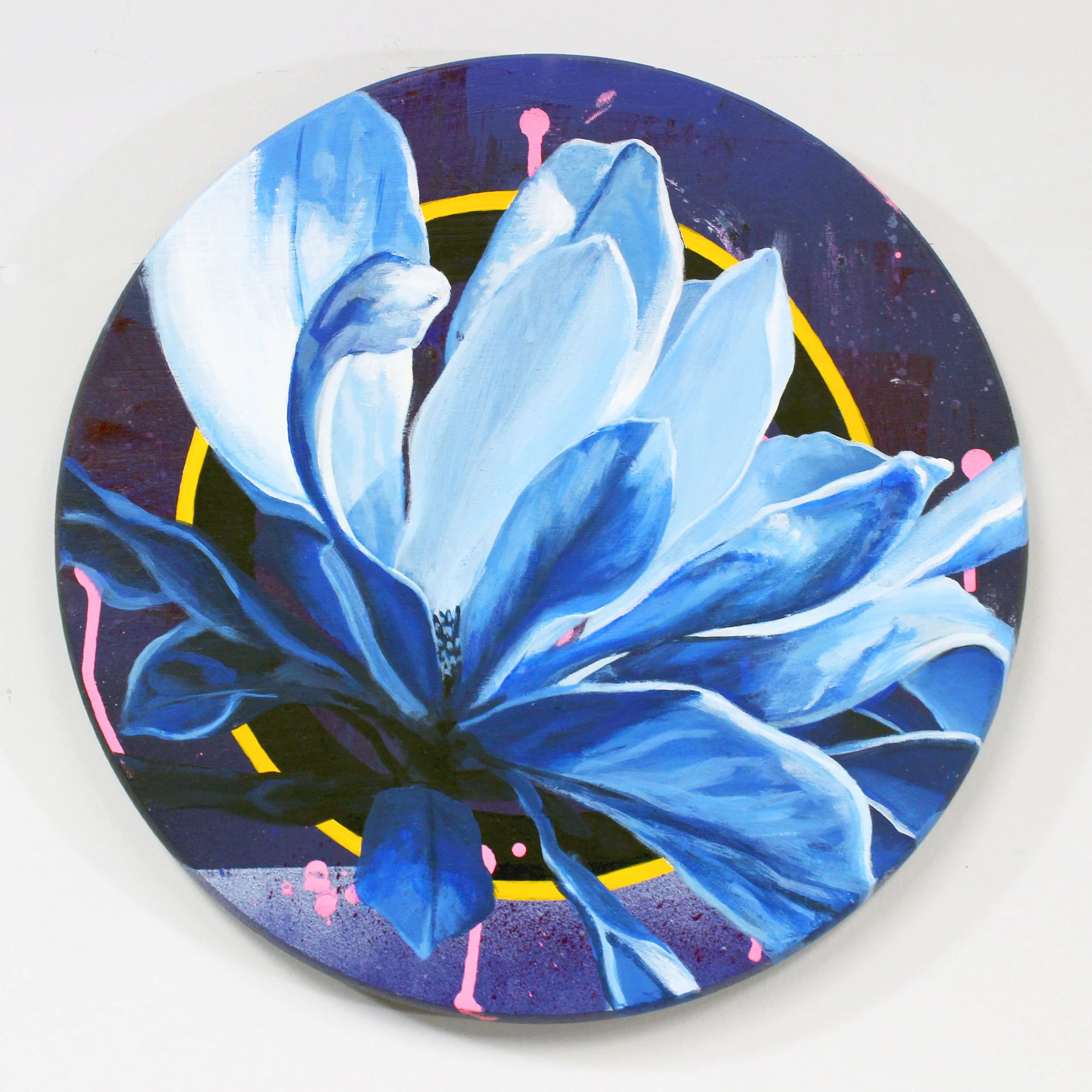 Blue Magnolia // Acrylic & Aerosol on Wood // 2026 // AVAILABLE