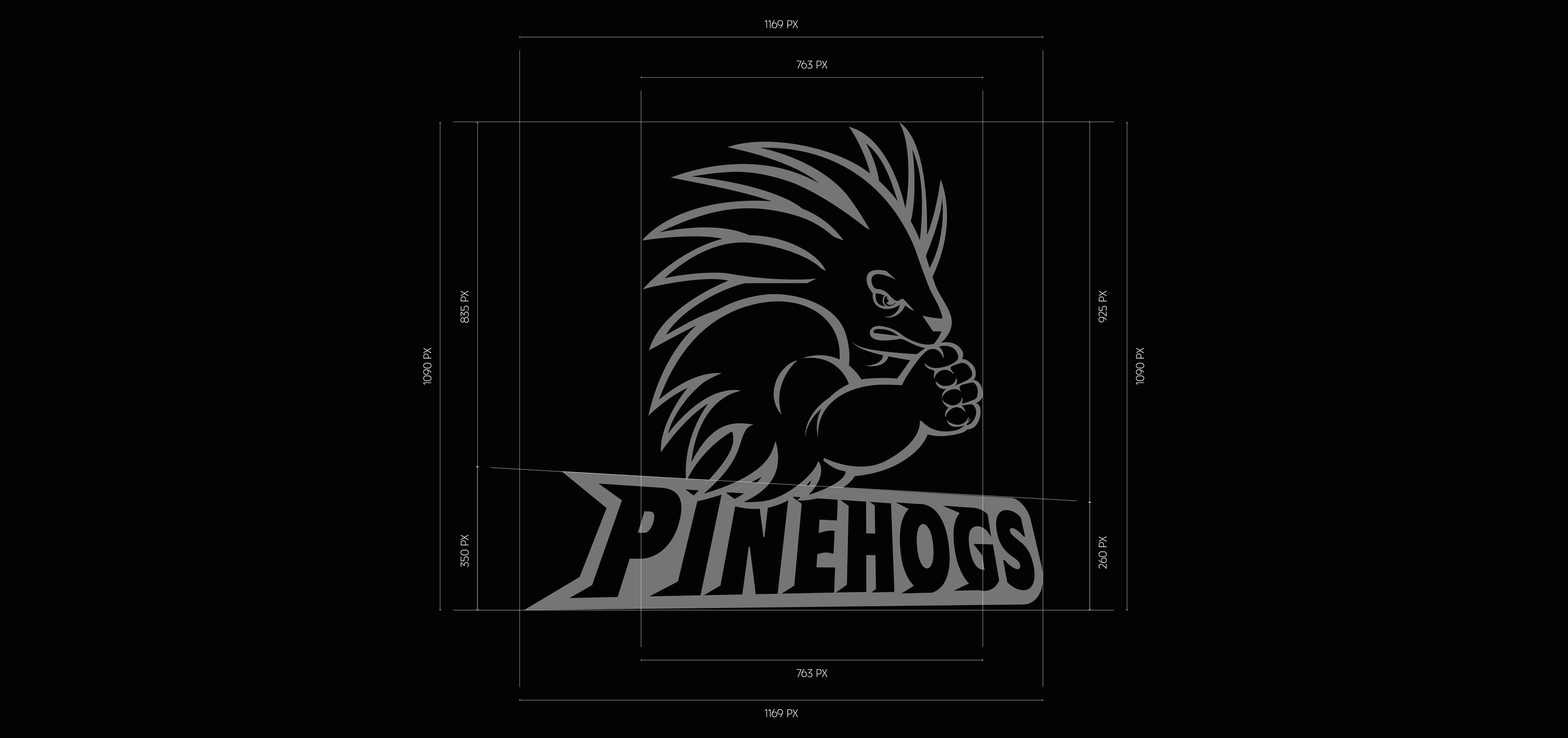 Pinehogs Primary Logo Measurements