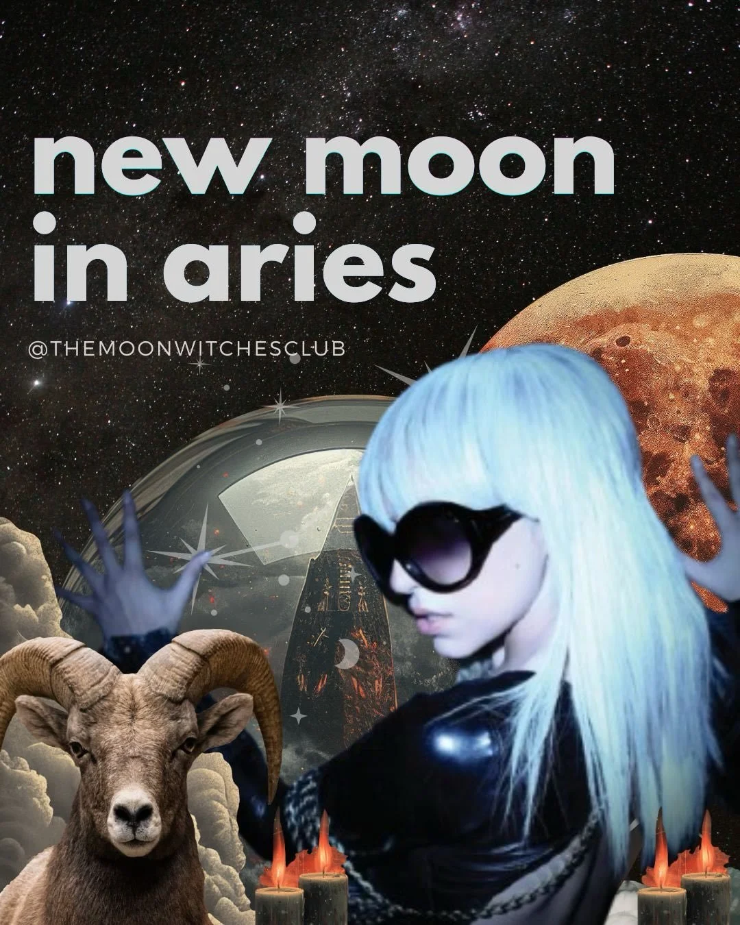 New Moon at 27&deg; Aries
Friday 17th April @ 11:51 GMT

A New Moon... with 7 celestial bodies in Aries.
The new moon in Aries is here, and she is waiting for no one. She&rsquo;s a once in a life time event. I know we&rsquo;ve had a few of these rece