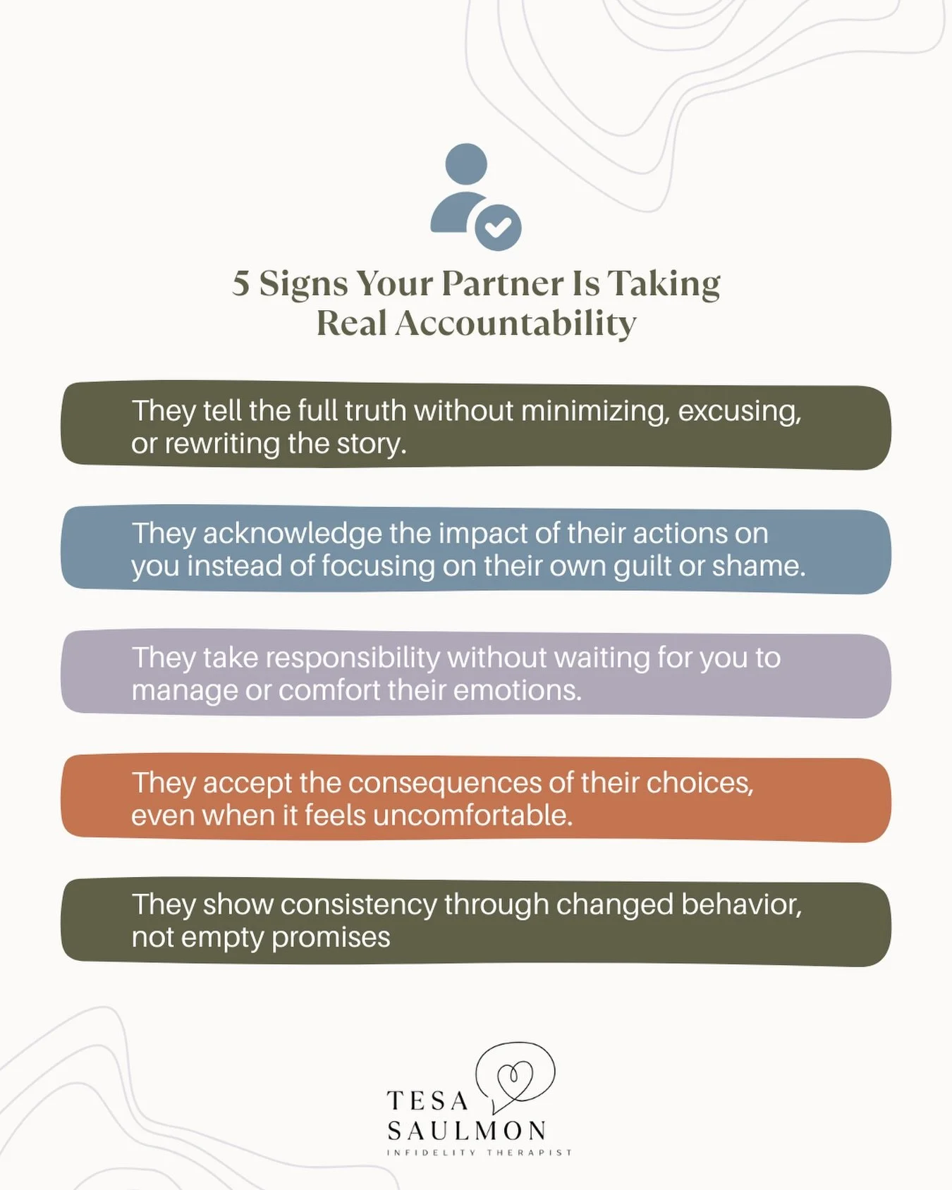 If accountability feels like punishment, something is already broken.

Most betrayed spouses aren&rsquo;t asking for perfection.
They&rsquo;re asking for honesty.

I see it all the time&mdash;the moment a partner finally owns the full truth.
The shou