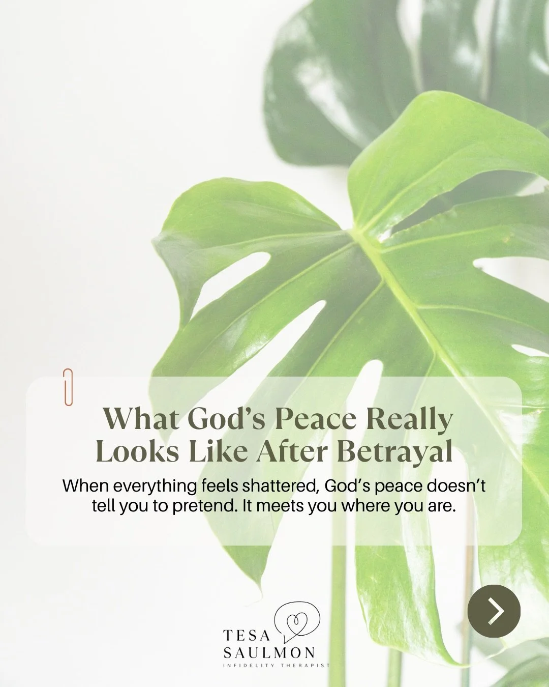 God&rsquo;s peace does not ask you to move on.
It doesn&rsquo;t minimize the damage or rush your grief.

God&rsquo;s peace meets you exactly where you are&mdash;right in the middle of the mess&mdash;and begins rebuilding what was broken through truth