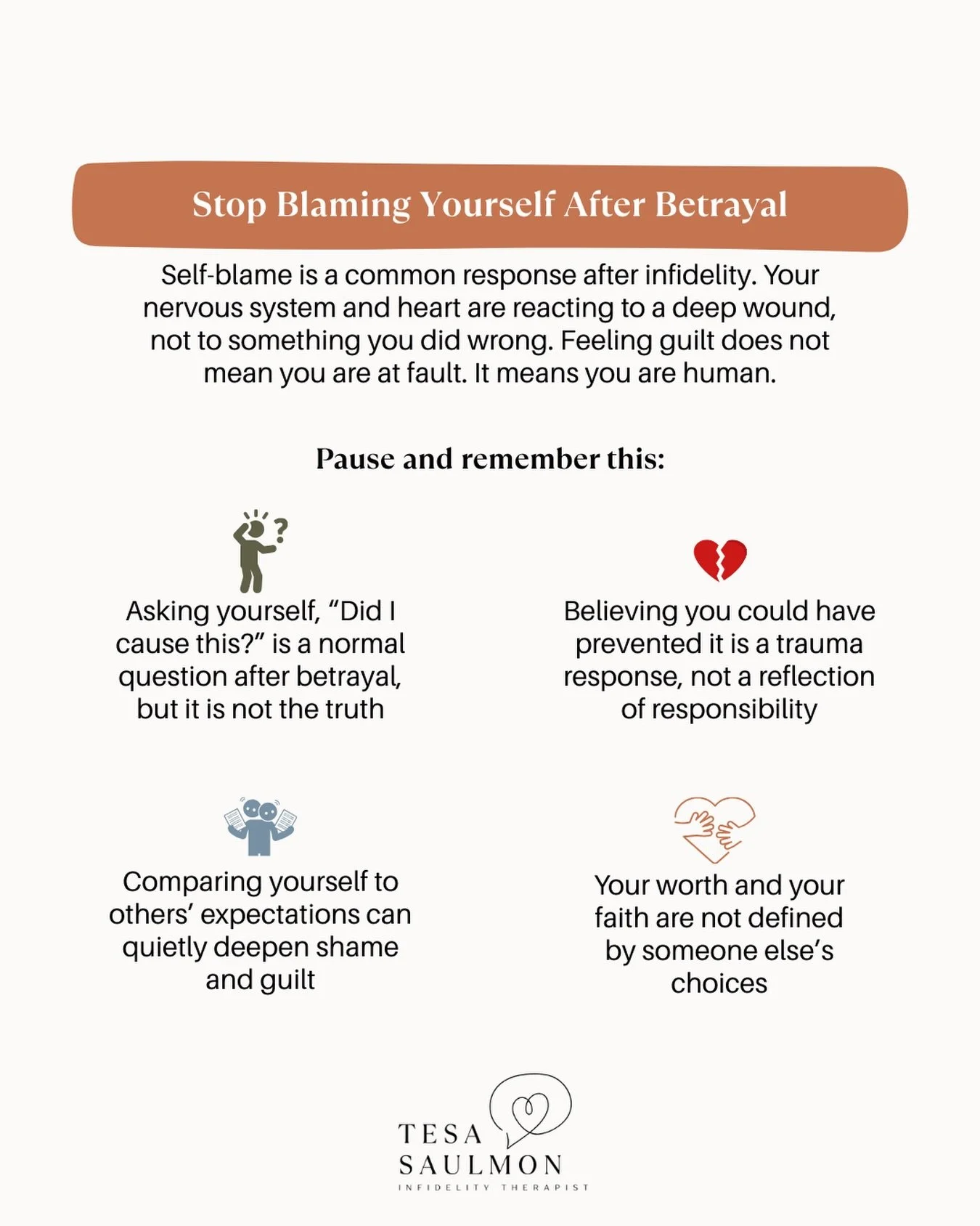 Have you ever caught yourself thinking, &ldquo;Maybe this was my fault,&rdquo; or &ldquo;I should have seen it coming&rdquo;?

Those thoughts can feel relentless, especially in the quiet moments when everything slows down and your mind starts searchi