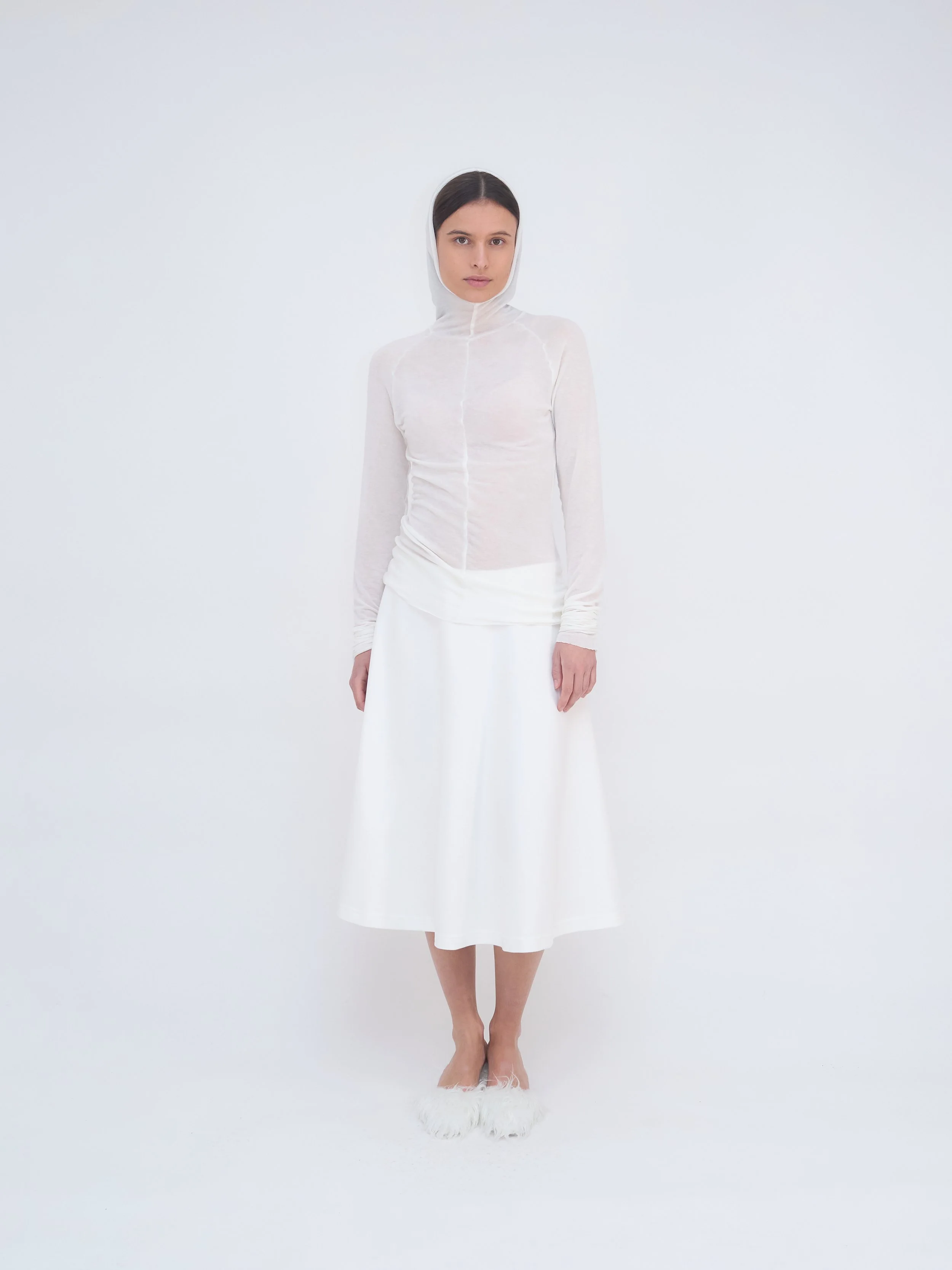 Heavy jersey skirt white