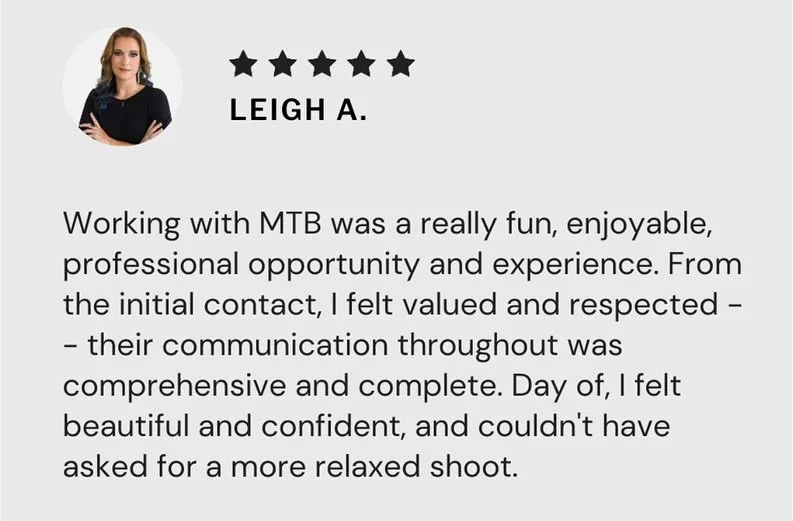 💬 &ldquo;I felt beautiful and confident, and couldn&rsquo;t have asked for a more relaxed shoot.&rdquo;

@leighdarilek&rsquo;s words mean the world to us. Our goal isn&rsquo;t just to take a great photo. It&rsquo;s to create an experience where you 