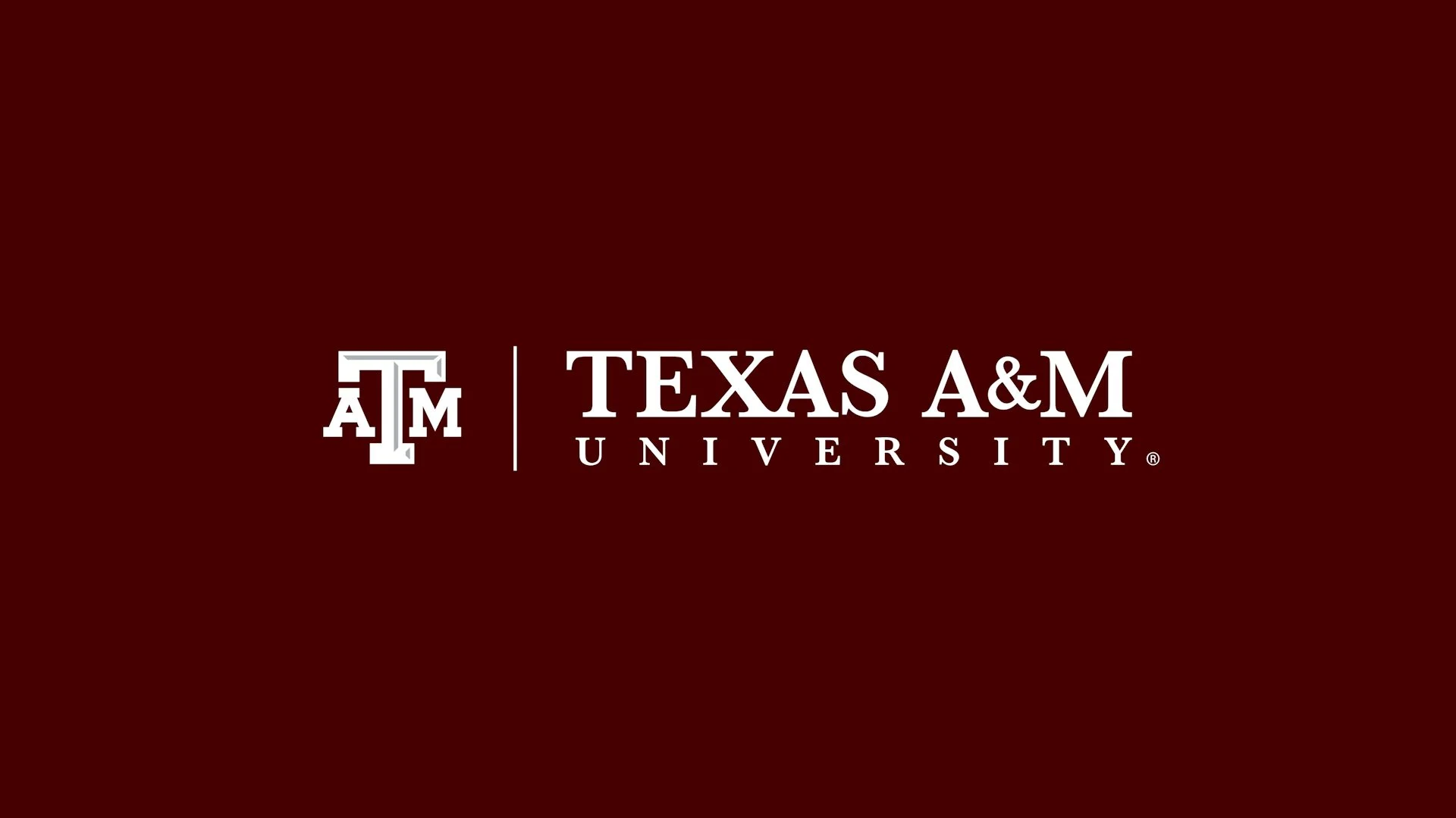 Texas A&M University official logo displayed on maroon background