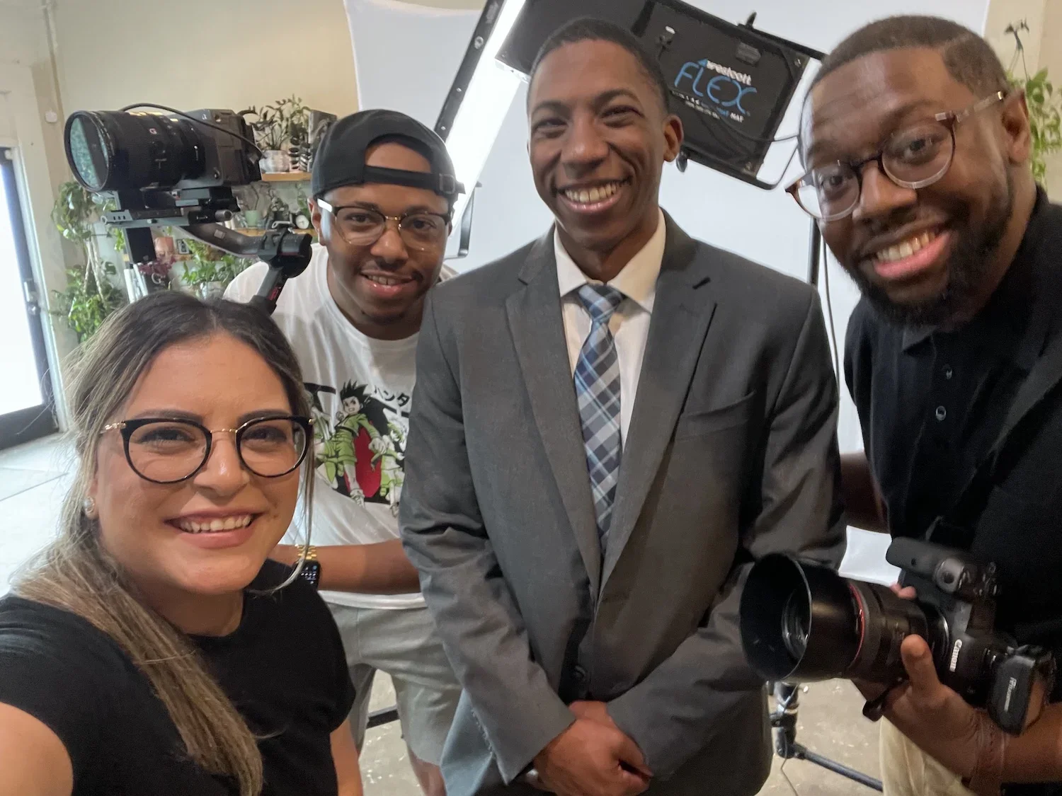 Meet the Bryants celebrating with a client after completing a professional corporate headshot session in San Antonio, Texas.