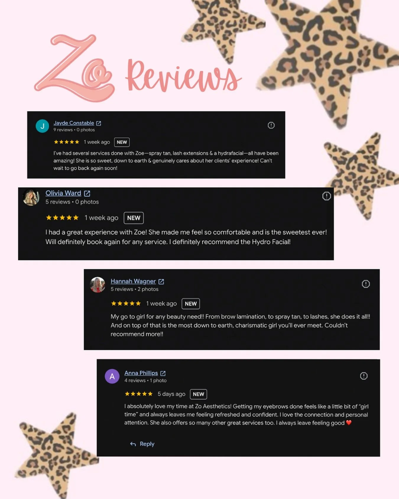 A LITTLE FAVOR 🤍 If you&rsquo;ve loved your experience at Zo Aesthetics, I would LOVE if you took a minute to leave us a Google review! 🥹✨

Those little reviews mean SO much to my small business and help new clients feel confident booking with me. 