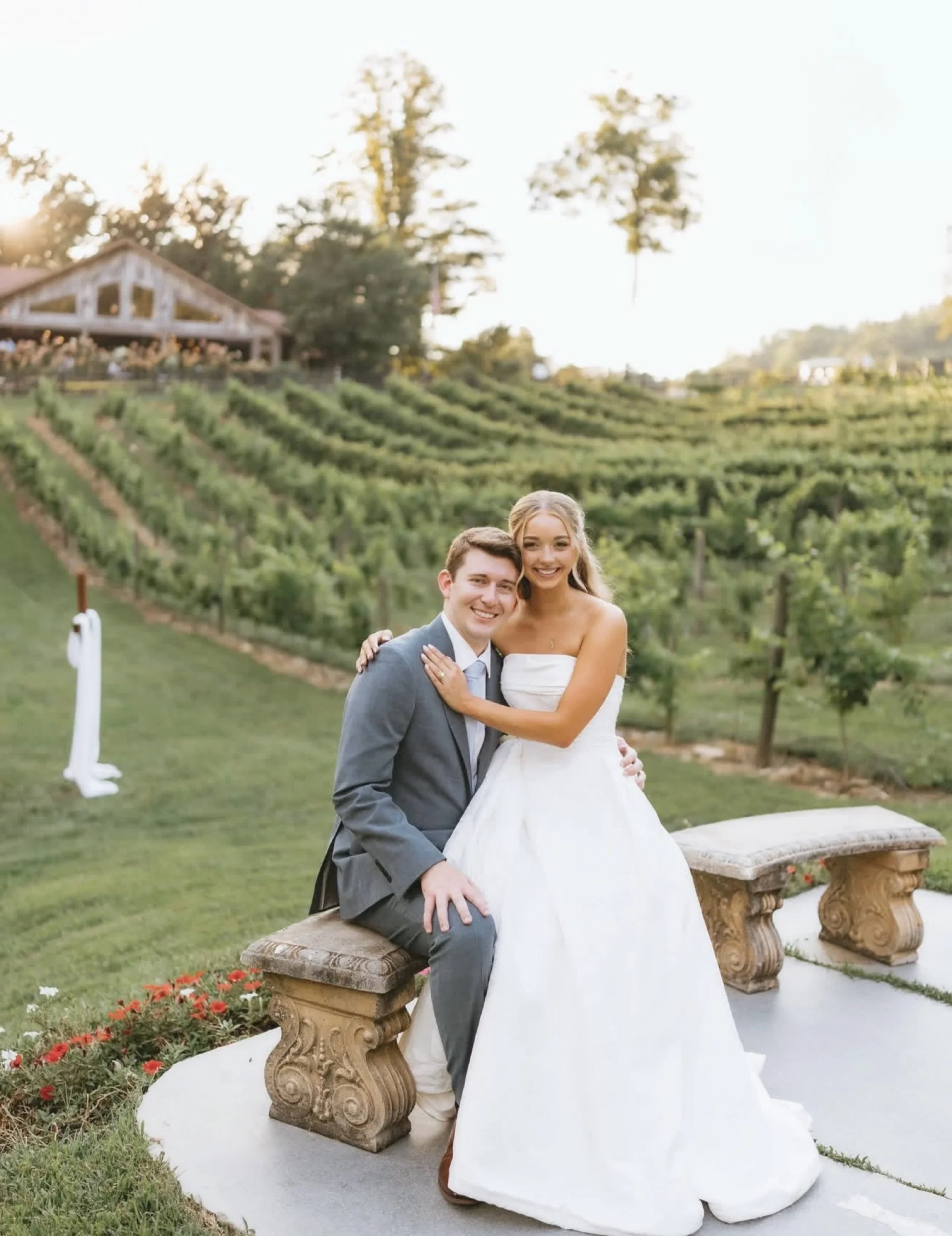 wedding bells &amp; a spray tan glow. 🍷🤎✨