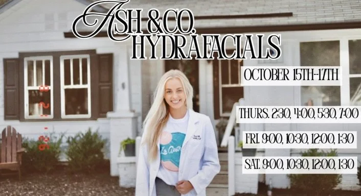 ✨ HYDRAFACIALS ARE BACK AT ASH &amp; CO.
October 15th&ndash;17th, we&rsquo;re bringing the glow back!!
HydraFacial = cleanse &bull; exfoliate &bull; extract &bull; hydrate for that fresh, smooth, &ldquo;okayyy skin!&rdquo; kind of glow. 😍

No downti