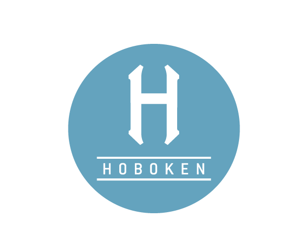 Blue circular Hoboken logo with a white stylized letter H and the word HOBOKEN.