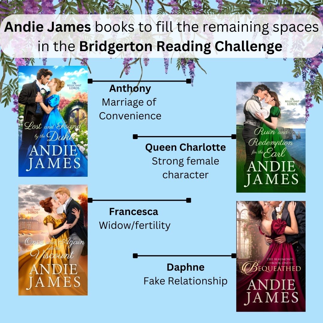 Bridgerton week is finally here!

If you are participating in the Bridgerton Reading Challenge and still have a few spaces to fill--let me make a few suggestions.

Anthony: Lost and Found by the Duke
A marriage of convenience (though less dramatic th