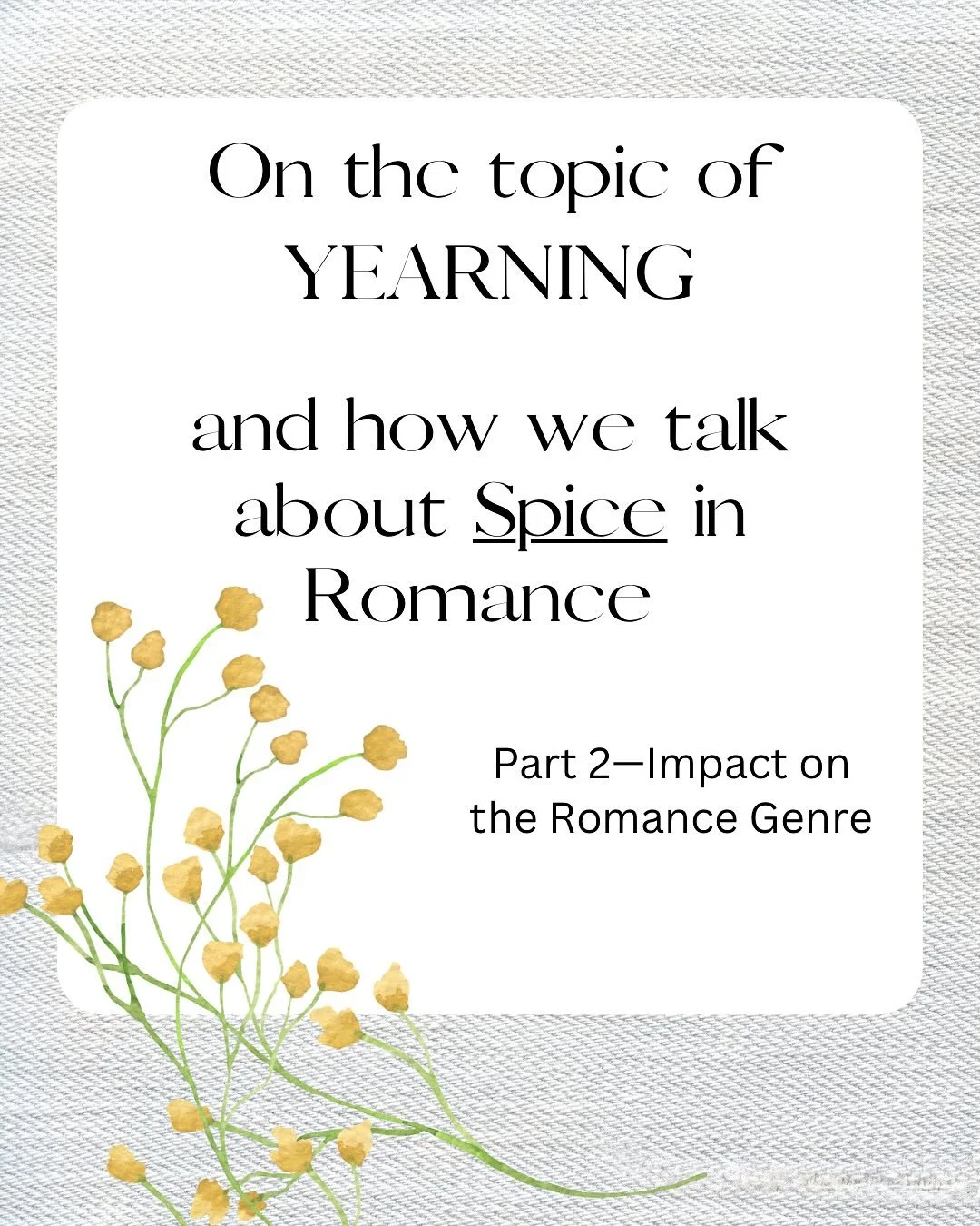 In the first part of this discussion, I broke down how defining steam levels is arbitrary, making it hard to define. Leading both readers and authors to fixate on and highlight this aspect of romance novels. In this final post, I&rsquo;m going to div