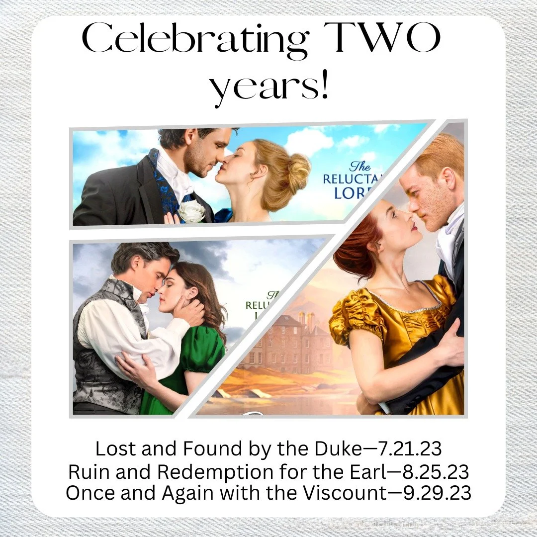 Today is the two year anniversary for the middle book in The Reluctant Lords series&mdash;Ruin and Redemption for the Earl!

I completely missed my Two year publishing anniversary last month because...life. That said, this is the mid-point for my ini