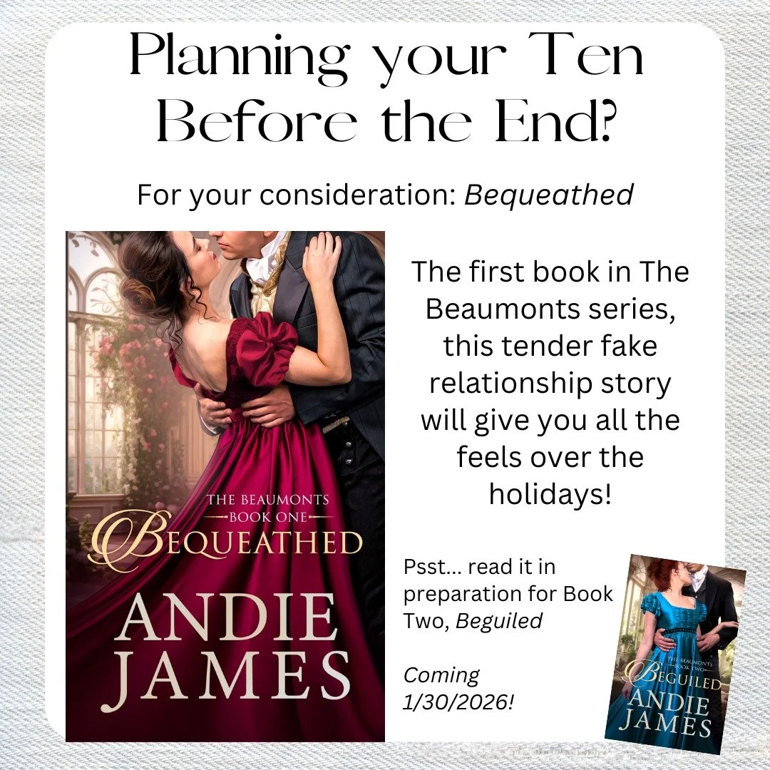 I've seen a few posts lately with lists of books people are hoping to read before the end of the year, and I'm shamelessly promoting Bequeathed for a spot on your TBR!

Now is the perfect time to read Bequeathed before the next book in the series (Be