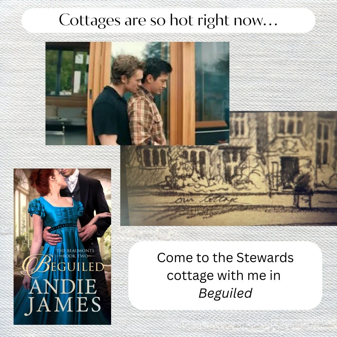 Between Heated Rivalry and Bridgerton, everyone is buzzing about cottages currently (and rightfully so)

It just so happens that my latest release, Beguiled, has its own cottage scene!

When Alice and Ethan are caught in the rain and a slip down a mu