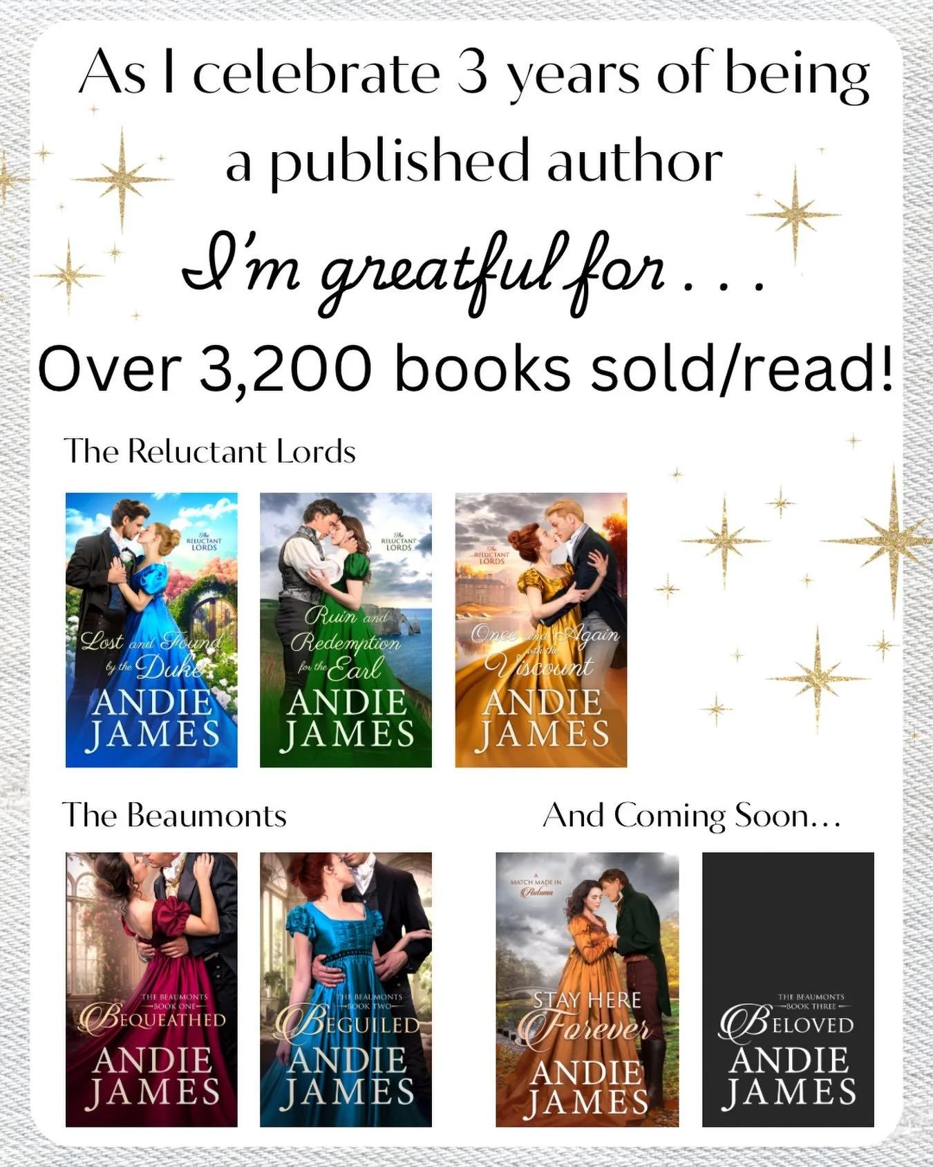 I&rsquo;ve been reflecting on how completely my life has changed in the past three years since I entered this bookish world, and I&rsquo;m so grateful for everyone who has read one of my books and given me a chance&mdash;there is nothing I love more 
