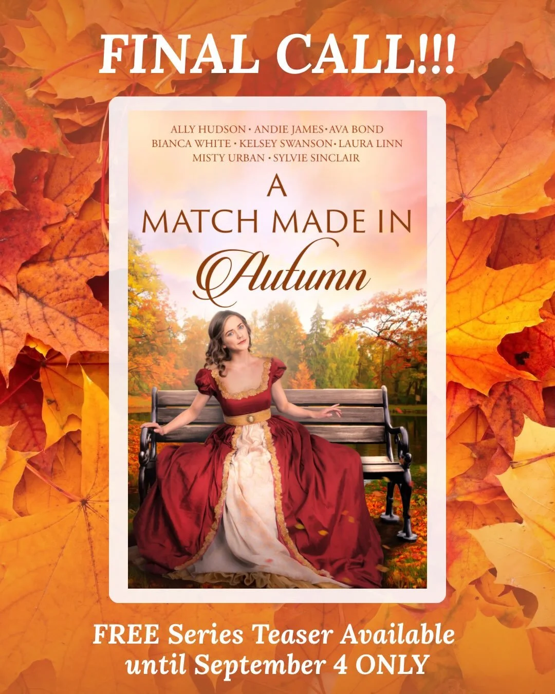The series teaser for A MATCH MADE IN AUTUMN is only available through this Friday, September 4&ndash;so make sure to grab your copy now (link in bio 🔗)

You can also still@sign up for ARCs for most of the novellas until the first story releases on 