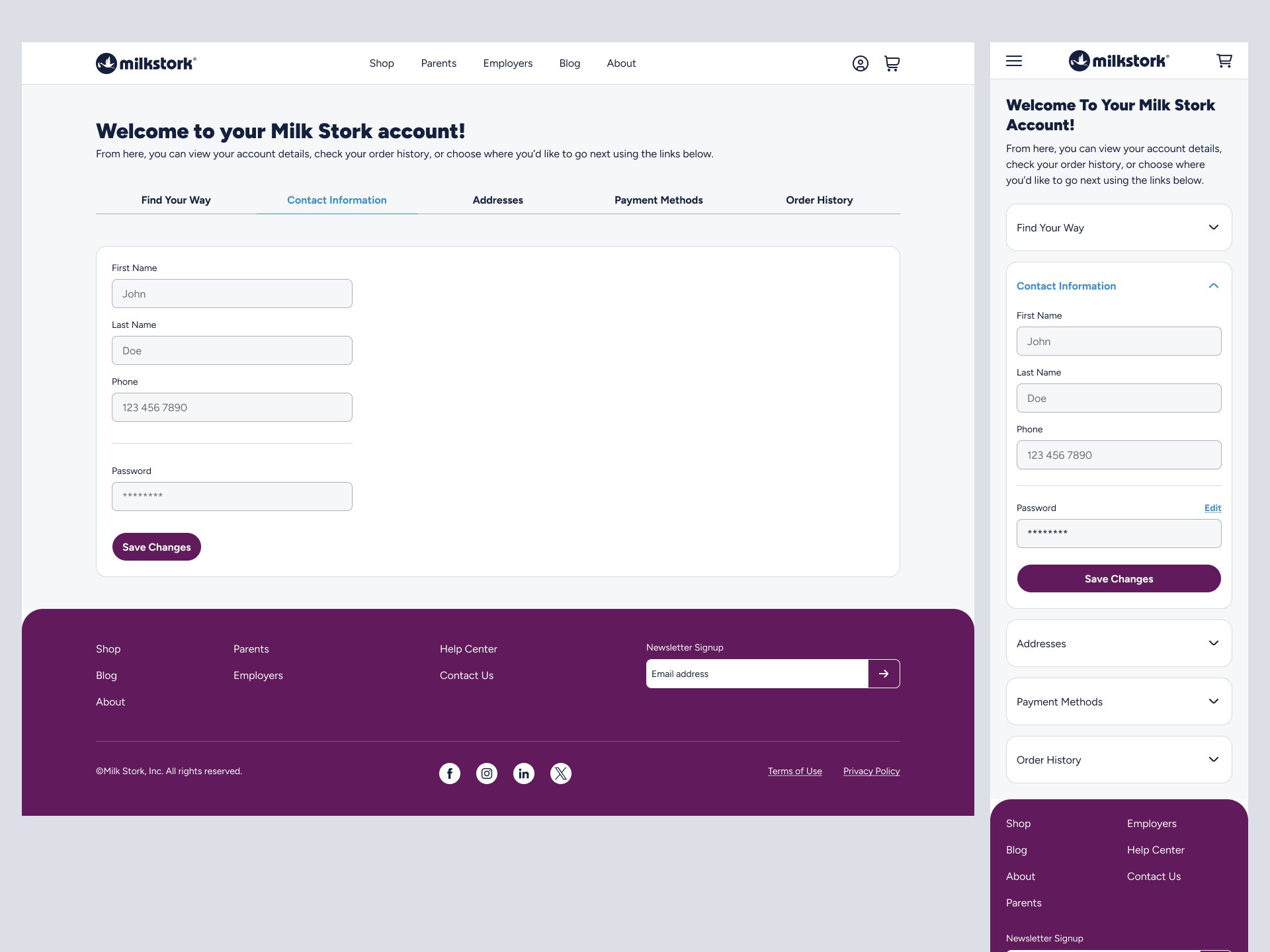 Profile and plan information architecture redesign