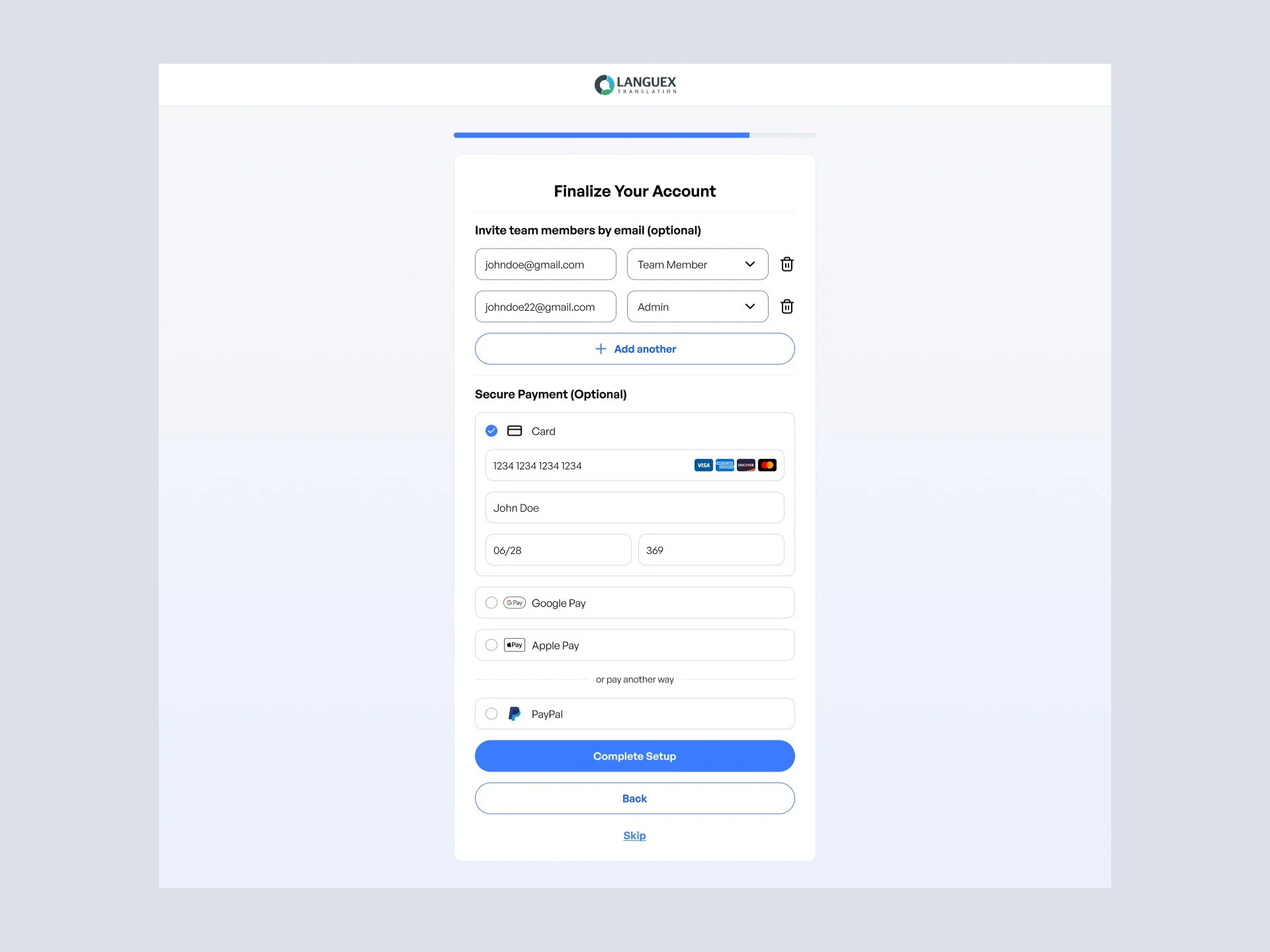 Profile Completion