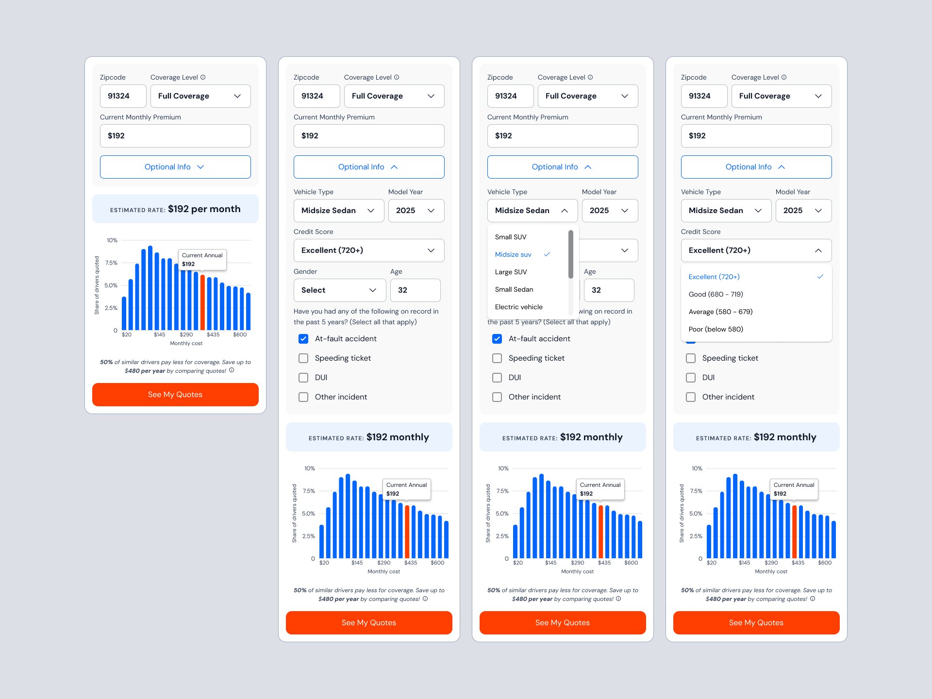 Side-by-side quote comparison for faster decision-making