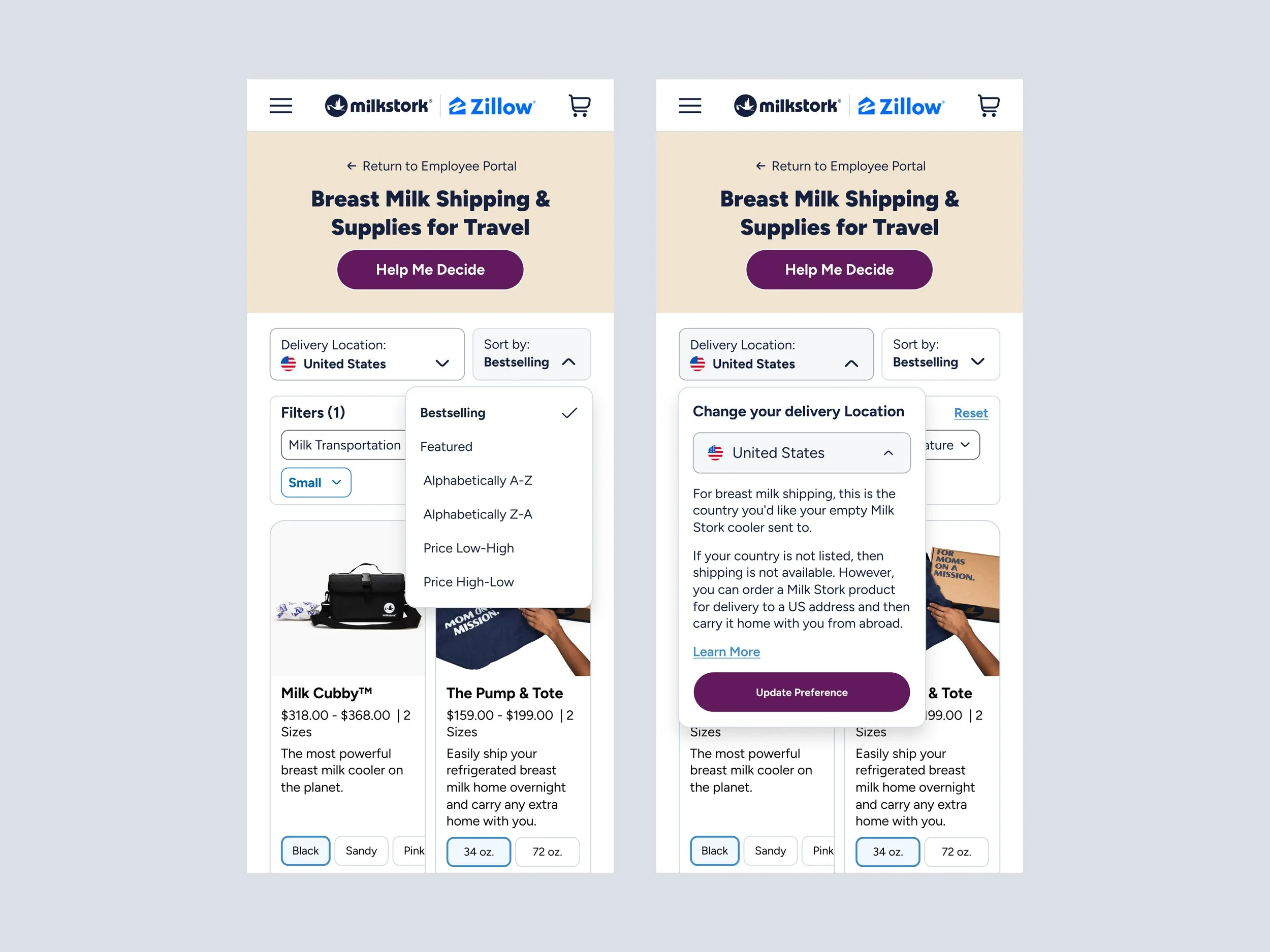 Delivery Location Modal