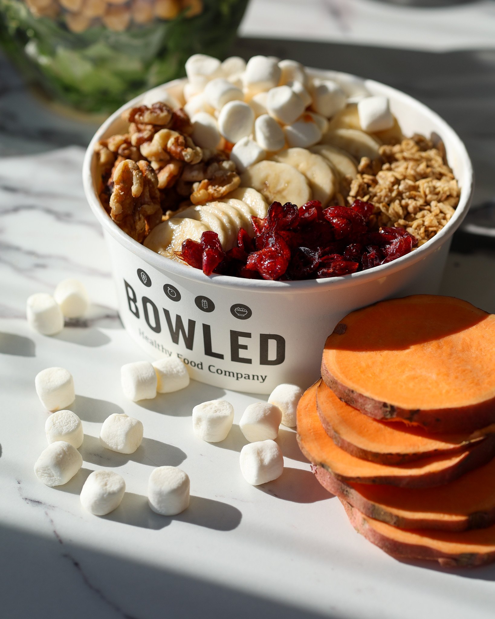 Roasted sweet potato bowl, food photography for a Latham, NY restaurant