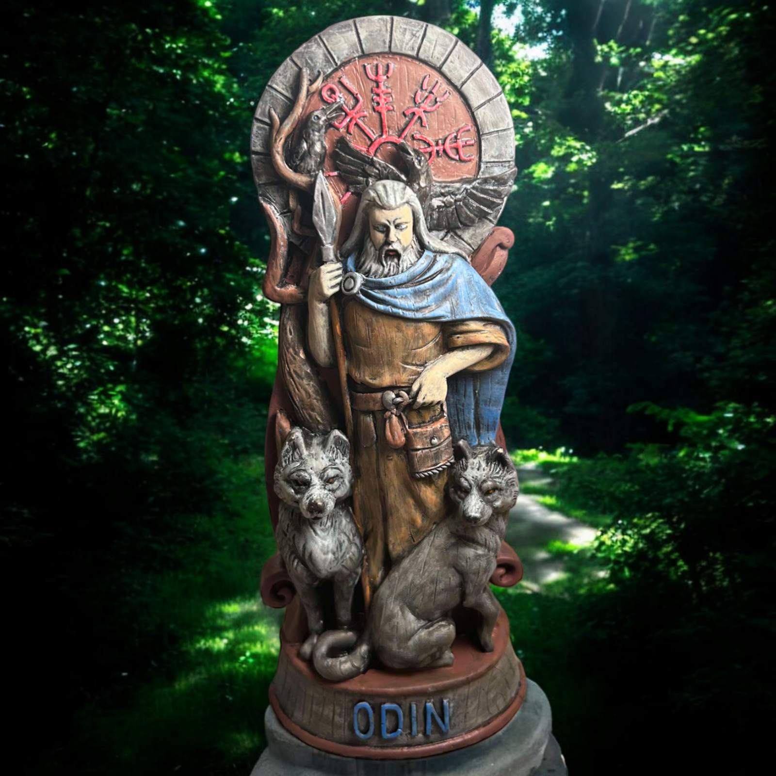 Odin Norse Deity Statue Handpainted