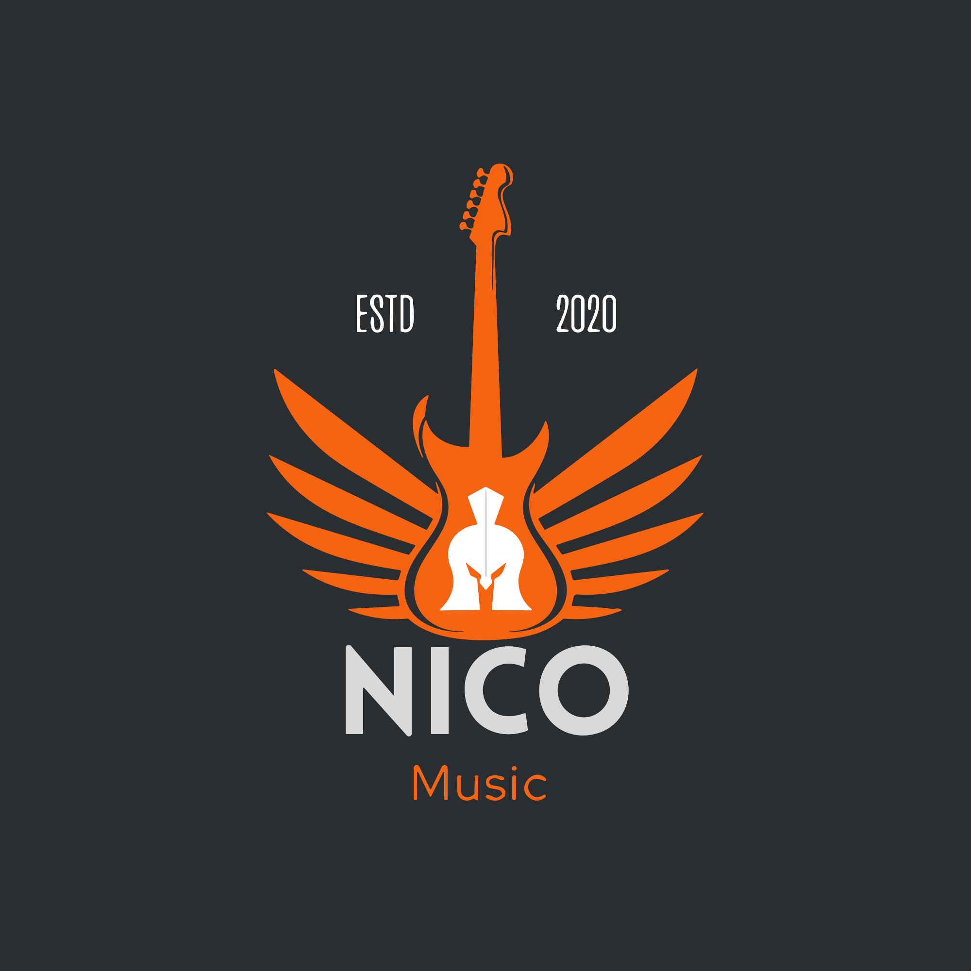 Grey Orange Modern Guitar Music Studio DJ Logo.png