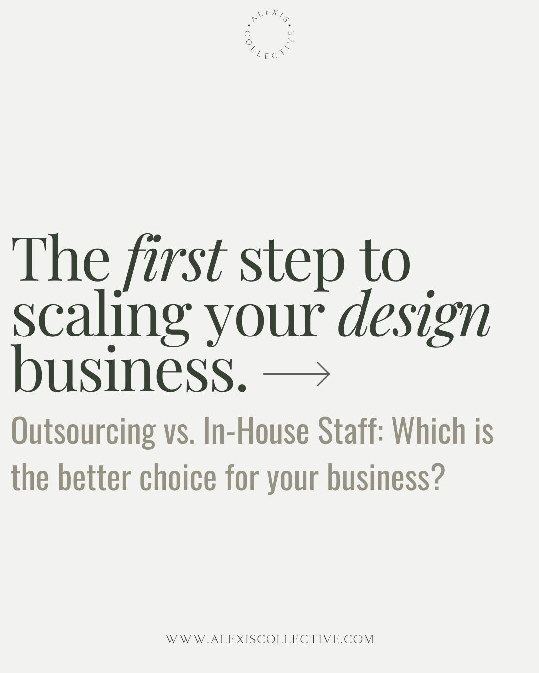 Let's talk employees 👯&zwj;♂️⁠
⁠
Picture this: you're ready to start scaling your interior design business, but you need to hire someone, right? ⁠
⁠
Have you considered outsourcing first?⁠
⁠
Outsourcing has a few obvious advantages:⁠
- no health ben