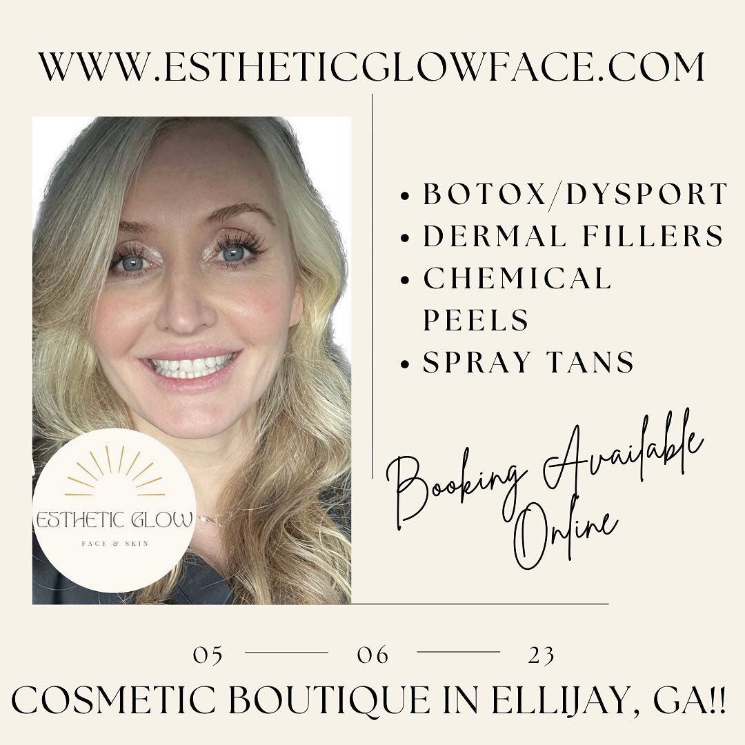 Things are finally coming together and opening day is May 6th!!! More services will be added soon! Had to my website to secure your spot! #ellijayBotox #ellijay #fillers  #ellijaylipfiller #ellijayDysport #estheticglow #estheticglowface #upperlevelat