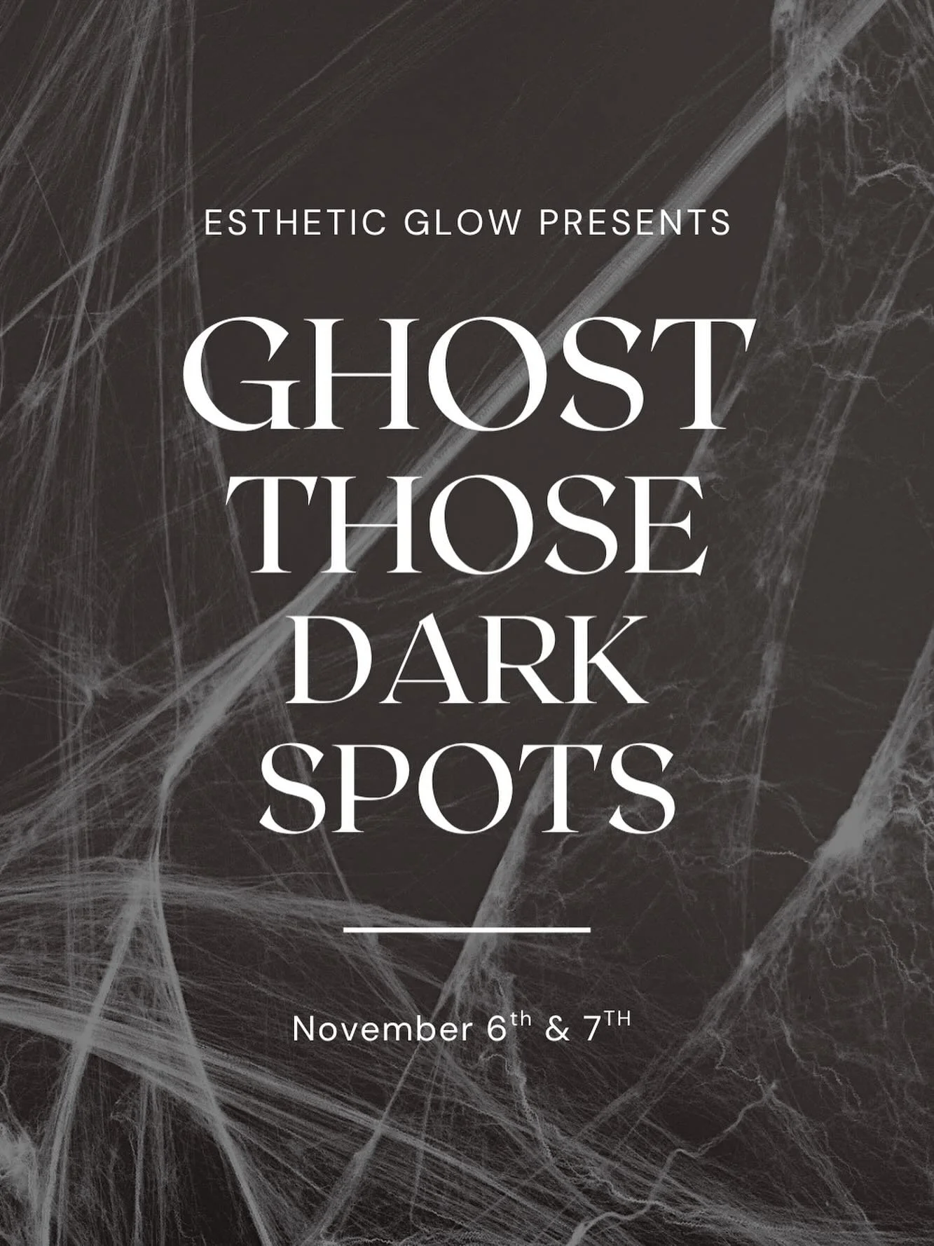 Ready to ghost your unwanted dark spots from summer? Laser days on Nov 6&ndash;7. 👻 #laser #ipl #lasertreatment #medspa #ellijaymedspa