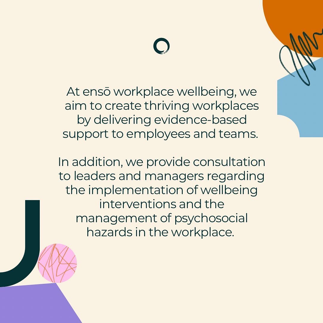 What do we do? 

At ensō, we deliver bespoke, evidence-based interventions tailored to the unique needs of your team or industry. 

Our 3 key service offerings include: 
‣ Wellbeing consultancy ‣ Workshops ‣ Critical incident support

Our approach pr