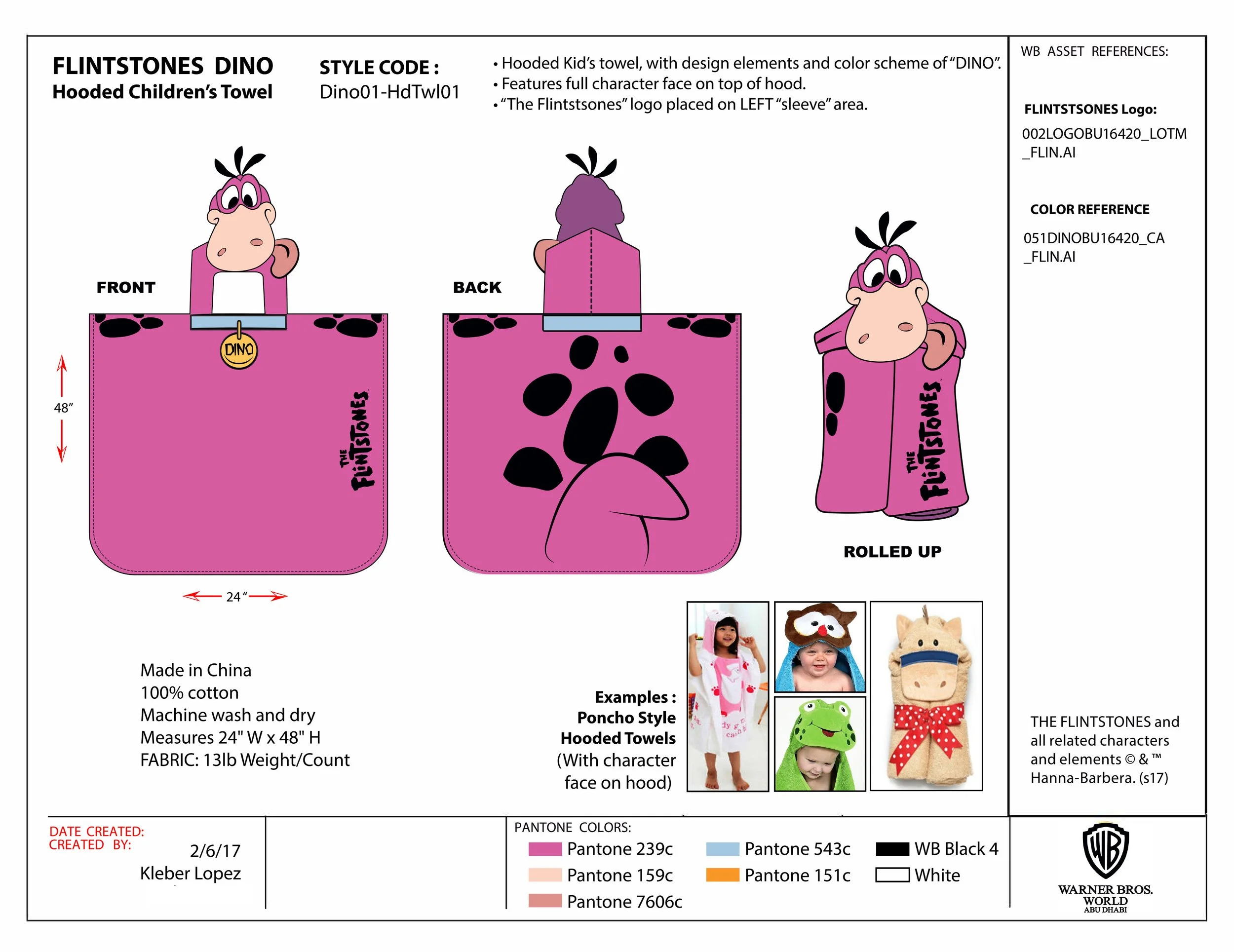 FLINTSTONES DINO HOOD TOWEL_Product Submission_7-5.jpg