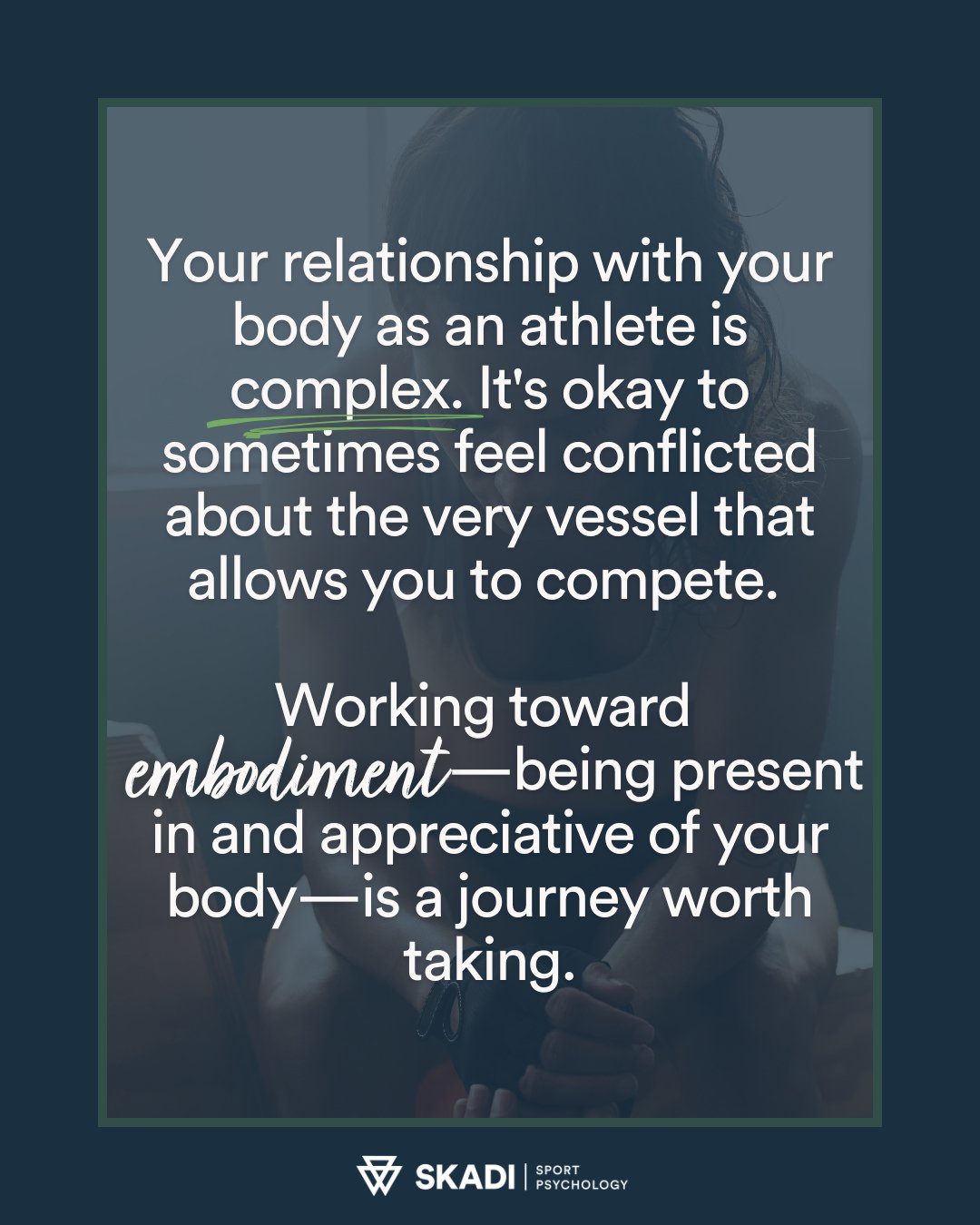 As an athlete, your relationship with your body can be complicated. ⁠
⁠
It&rsquo;s the tool that enables you to perform and compete, but it can also be a source of frustration or disappointment. ⁠
⁠
It's completely normal to feel conflicted about the