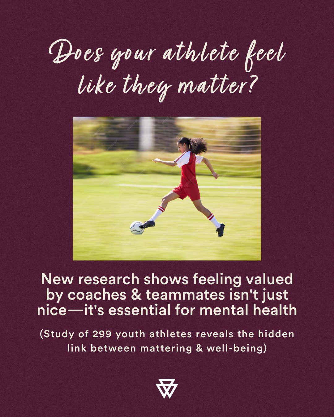 OPE. These were originally posted in the wrong order, so let's try again :) ⁠
⁠
What happens when youth athletes feel like they don't matter?⁠
⁠
This new study tracked 299 young athletes (ages 11-18) from club swimming, volleyball, and soccer to find