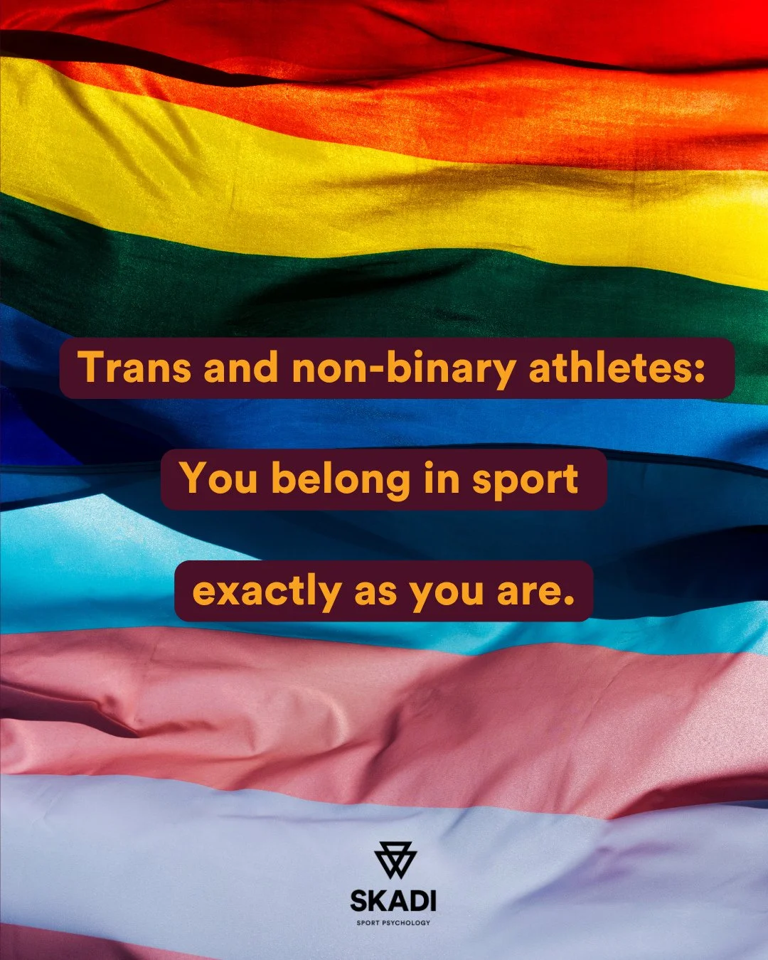 How to find inclusive sports programs, clubs, and communities as a trans or non-binary athlete:⁠
⁠
BEFORE YOU JOIN: VET FOR INCLUSION⁠
⁠
✅ Green Flags:⁠
&bull; Publicly posted trans-inclusive participation policy⁠
&bull; Gender-neutral registration f