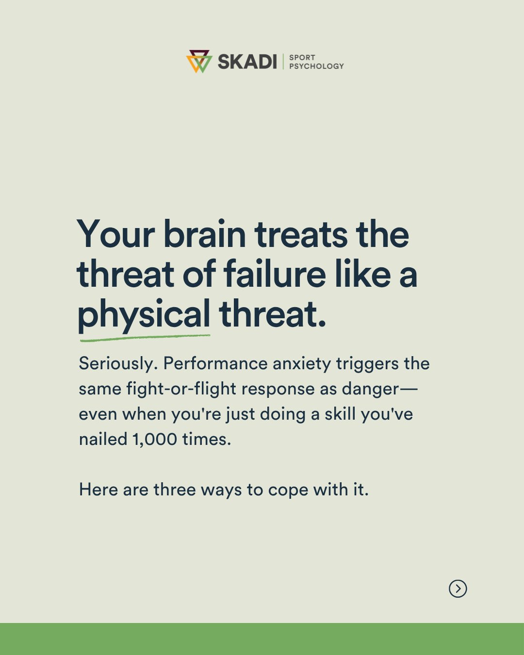 Performance anxiety is your brain's alarm system doing exactly what it's designed to do&mdash;protect you from threats.⁠
⁠
The catch? Your brain doesn't just respond to physical danger. It also responds to social threats: judgment, failure, embarrass