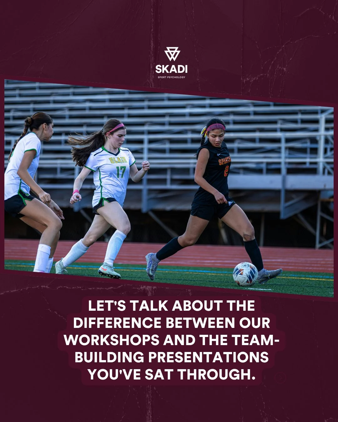 Let's be real about the difference between our workshops and the team-building presentations you've sat through.⁠
⁠
GENERIC TEAM-BUILDING:⁠
&rarr; Trust falls and icebreakers⁠
&rarr; "Just believe in yourself" platitudes⁠
&rarr; One-size-fi