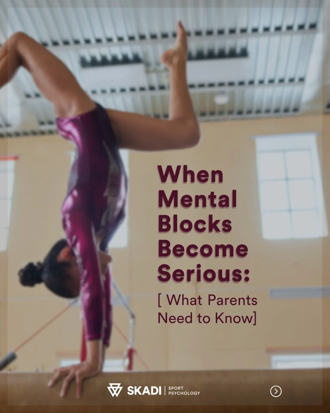 Your athlete used to love this sport. Now she's crying in the car before practice.⁠
⁠
Most mental blocks resolve with patience and support. Some are deeper anxiety asking for professional help. The difference is in the pattern.⁠
⁠
RED FLAGS WORTH TAK
